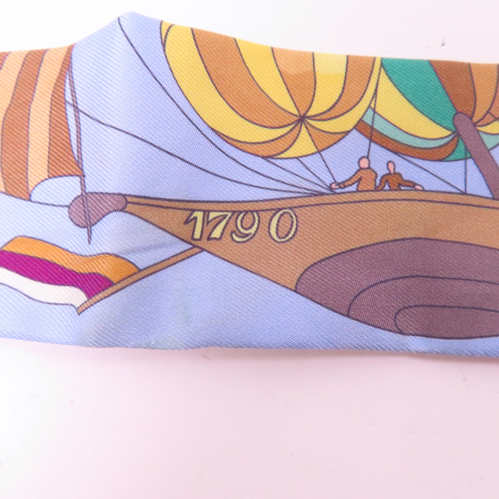 HERMES 絲質Twilly絲巾黄色/藍色/彩色