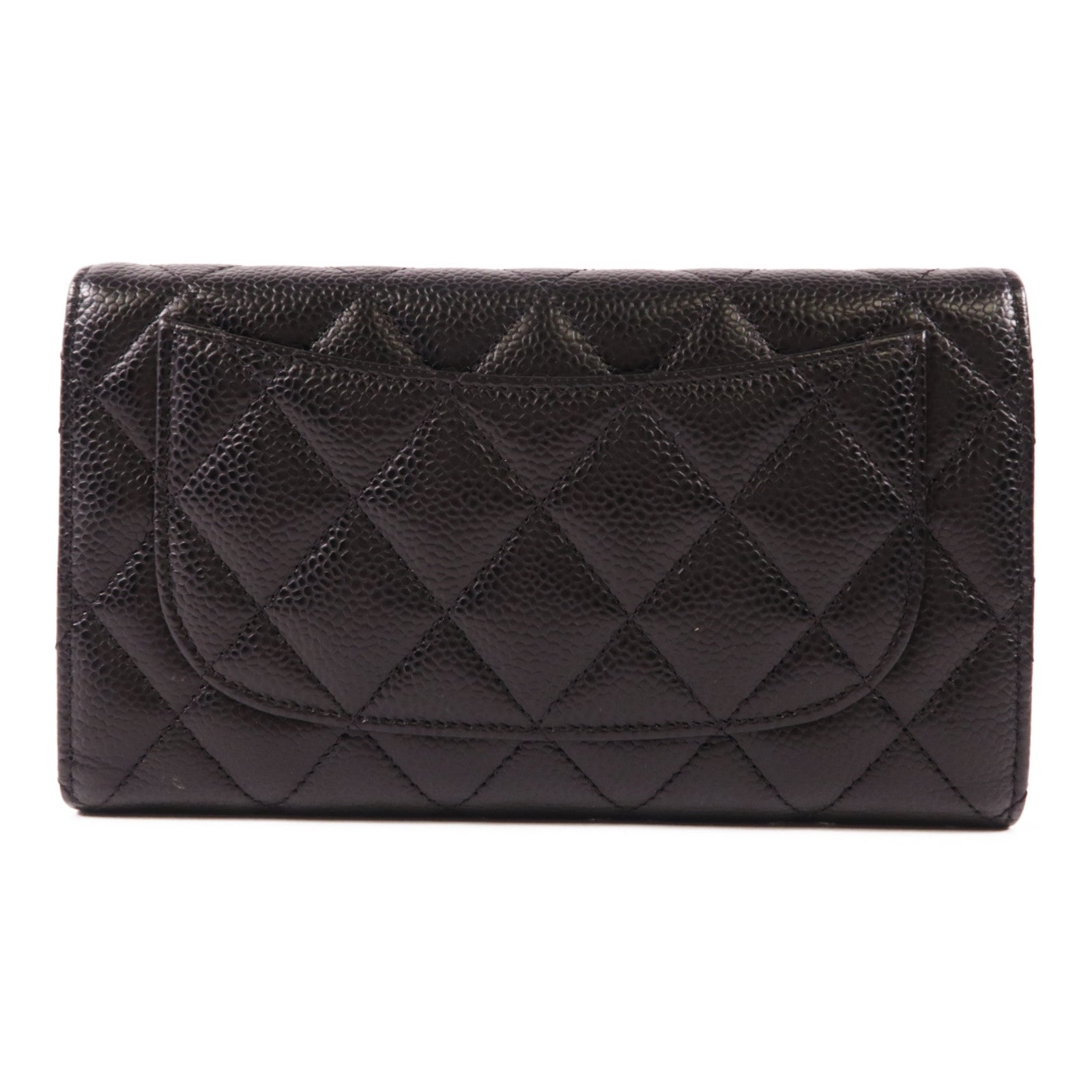 CHANEL 牛皮皮革Long Wallet銀扣長錢包