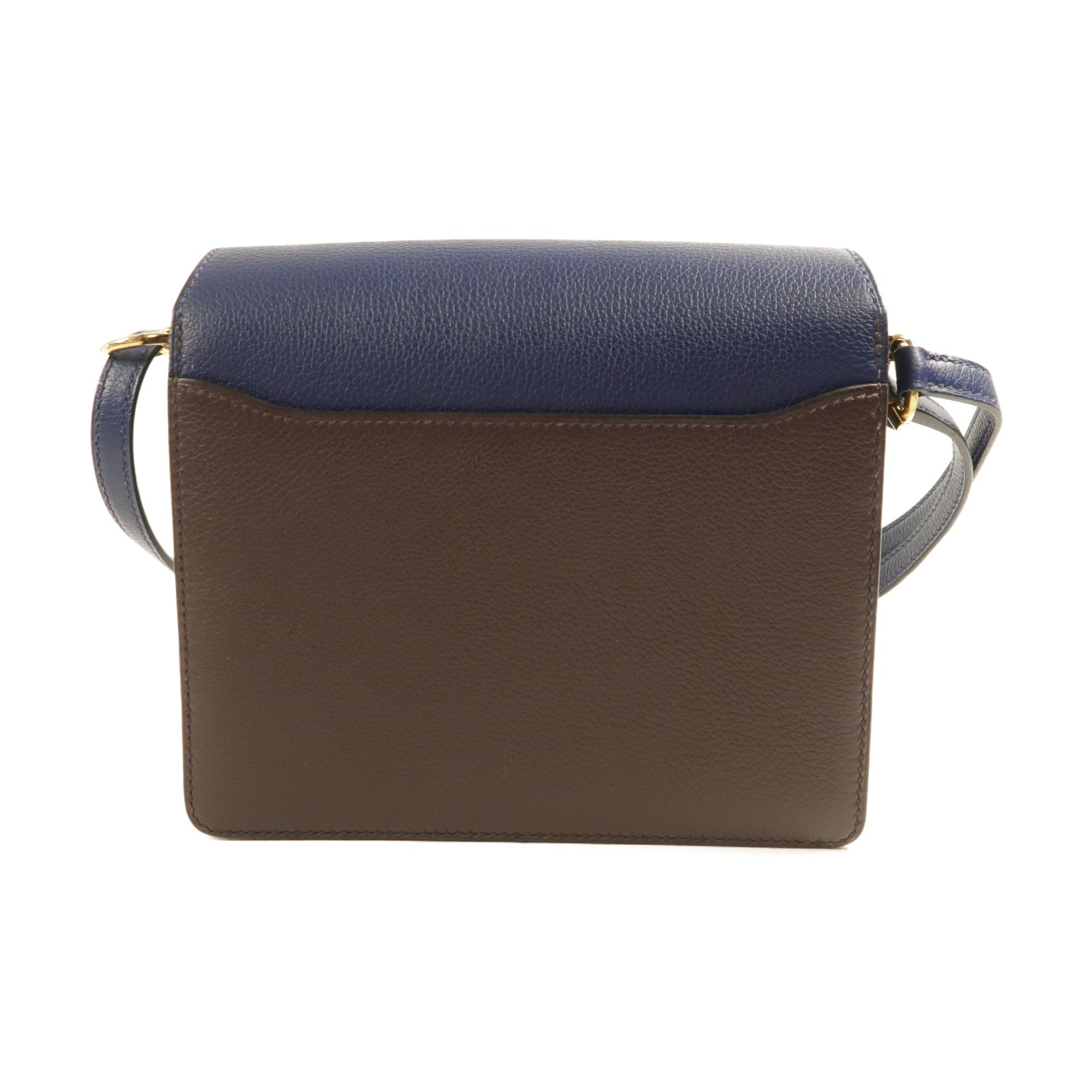 HERMES 【激減優惠】Evercolor皮革Mini Roulis金扣肩背袋Bleu Saphir