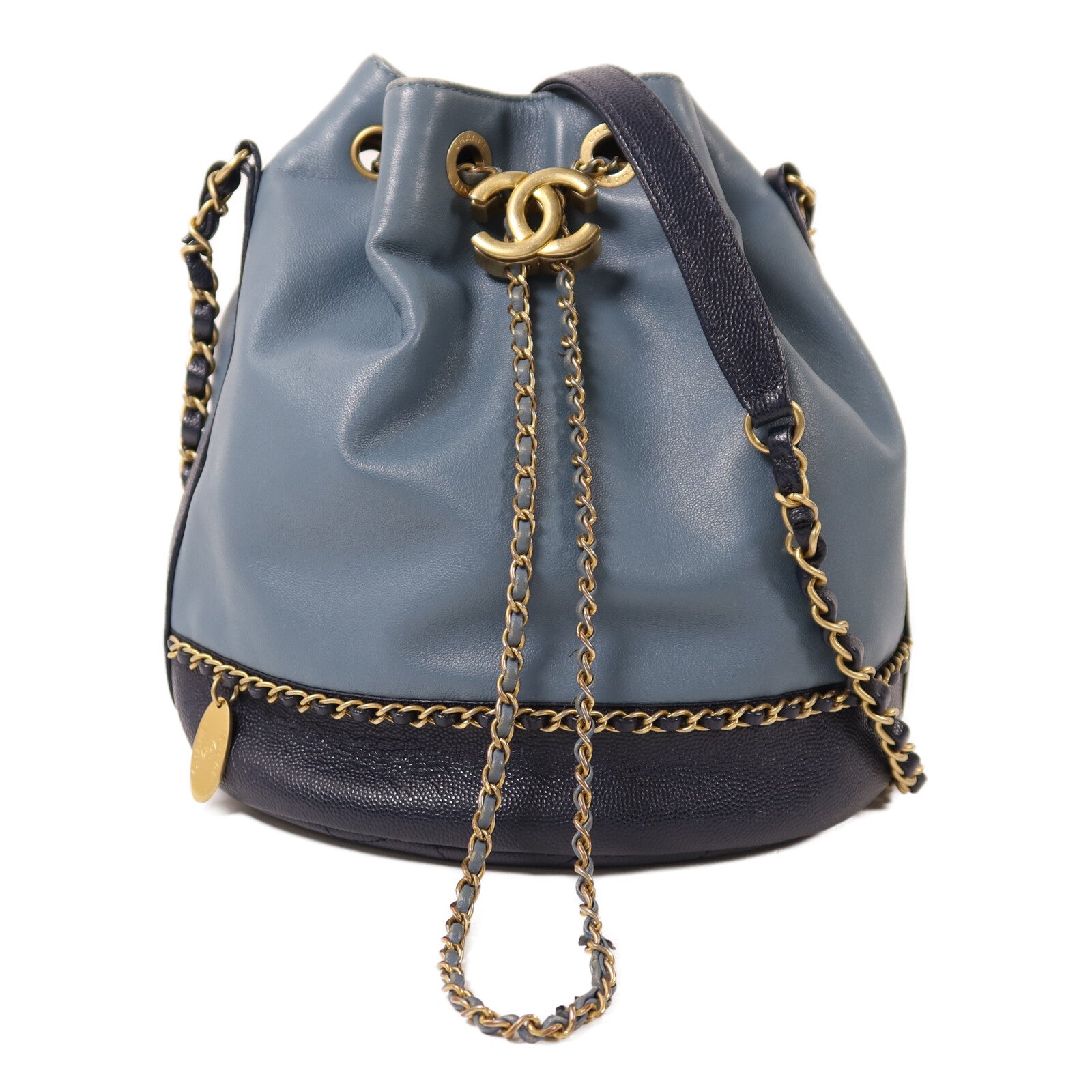 CHANEL 【激減優惠】羊皮皮革Chain Shoulder金扣鏈帶肩背袋