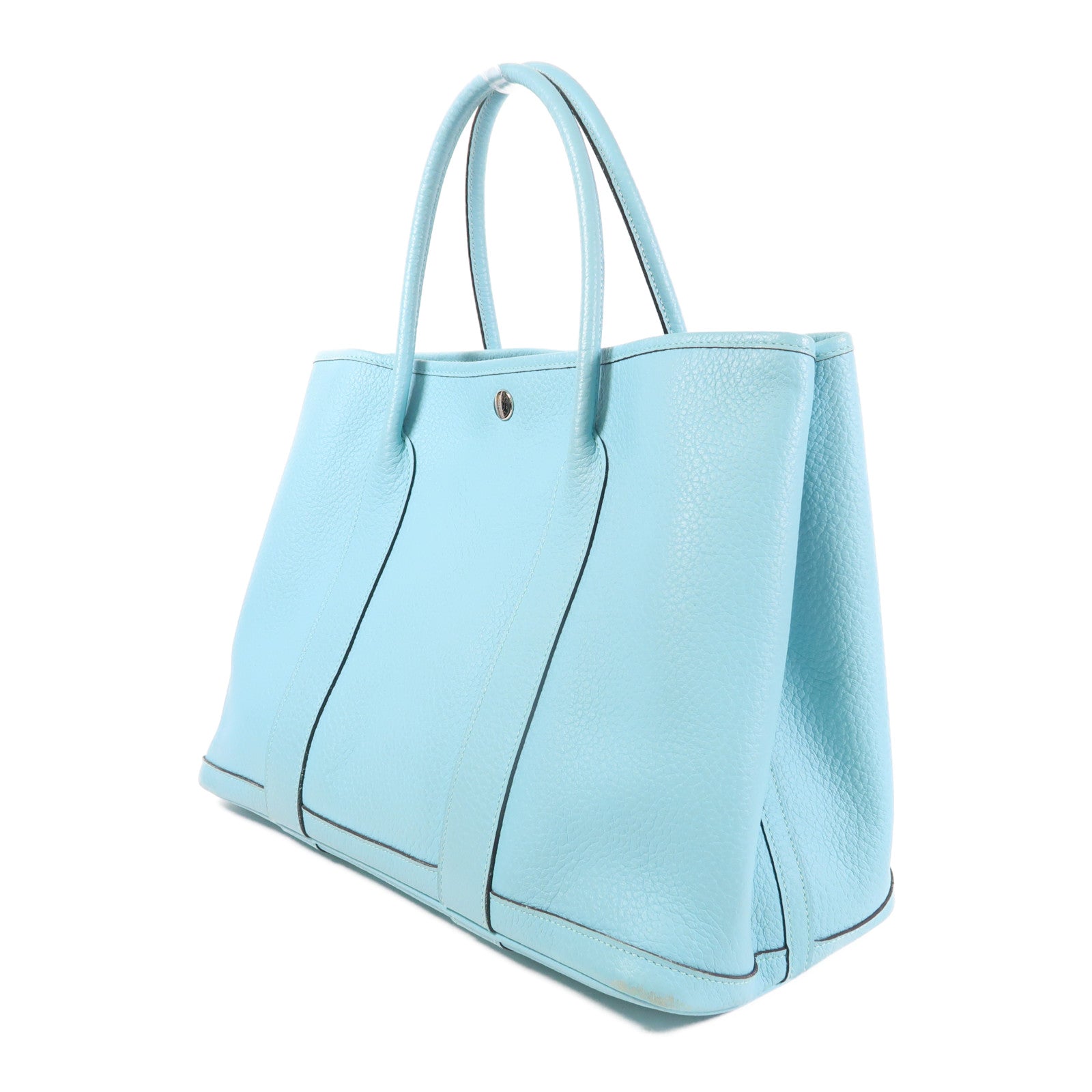 HERMES Negonda皮革 GardenParty PM 手挽袋Bleu Atoll