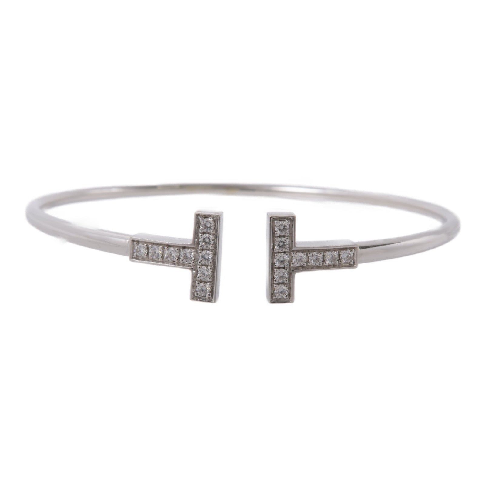 TIFFANY＆CO 18K白金T Wire Diamond Bracelet鑽石手鏈