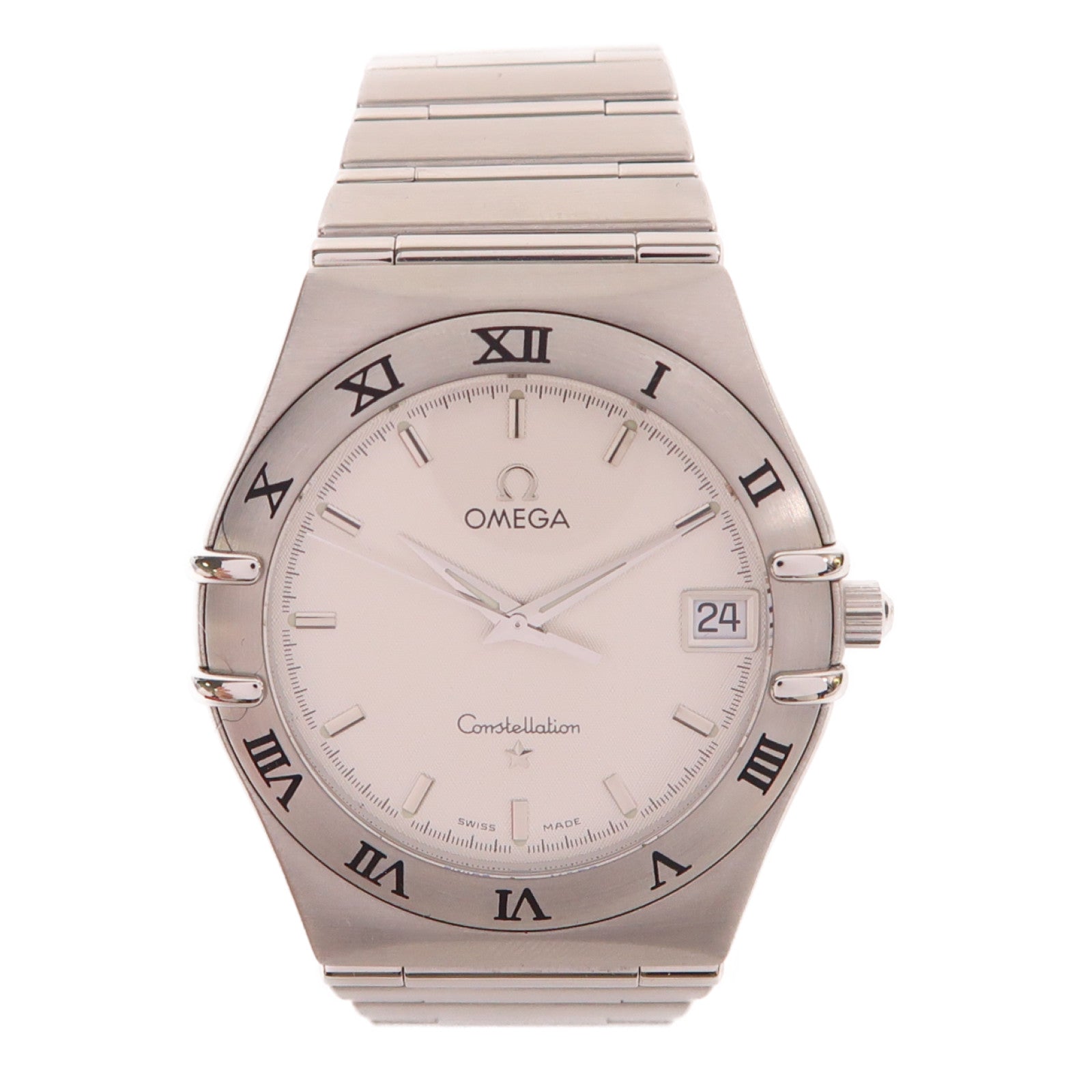 OMEGA Constellation不鏽鋼手錶石英機芯白色