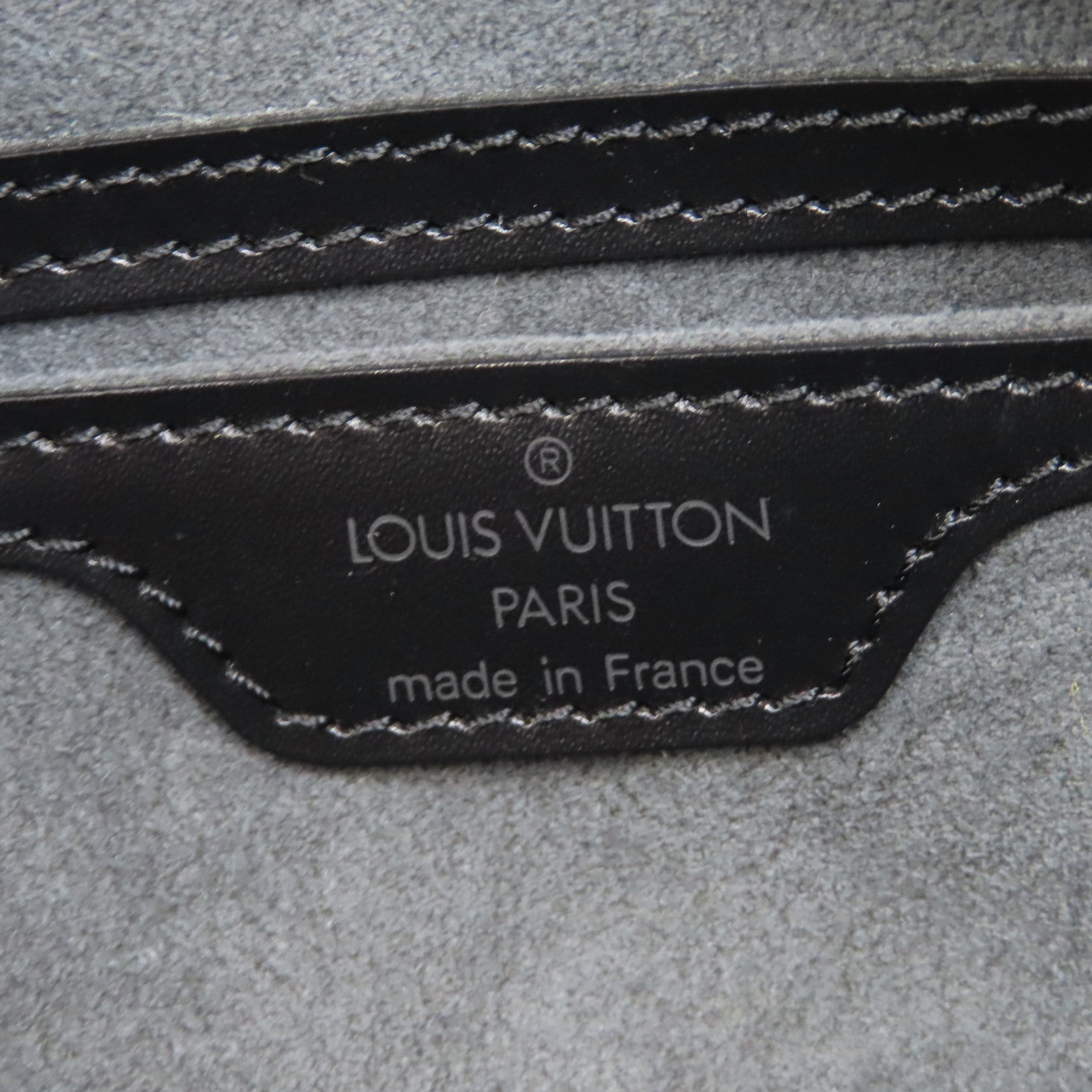 LOUIS VUITTON Epi Soufflot金扣手挽袋黑色