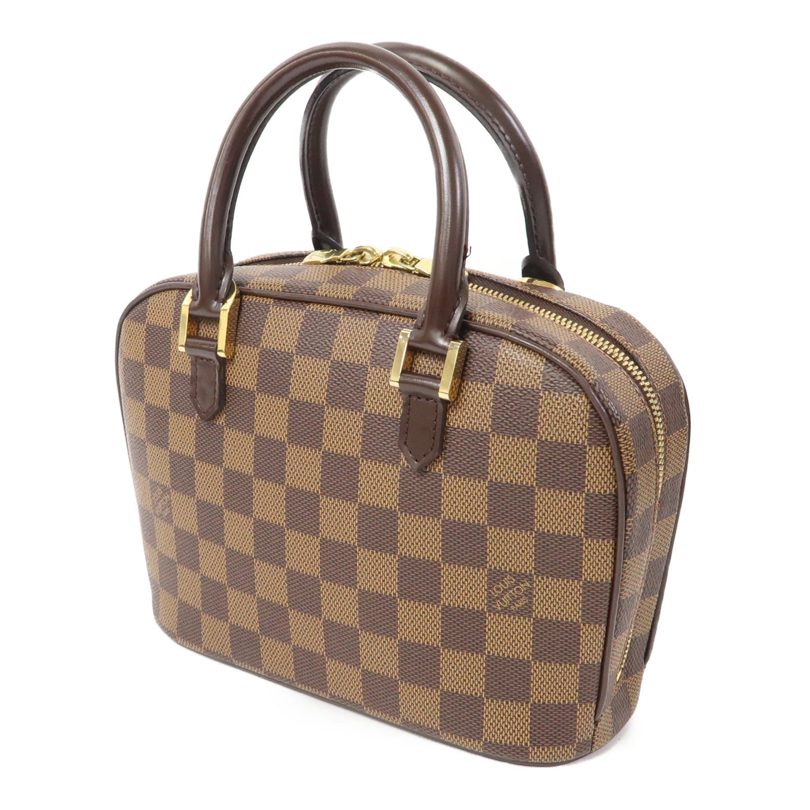 LOUIS VUITTON Damier Sarria Mini金扣手挽袋啡色