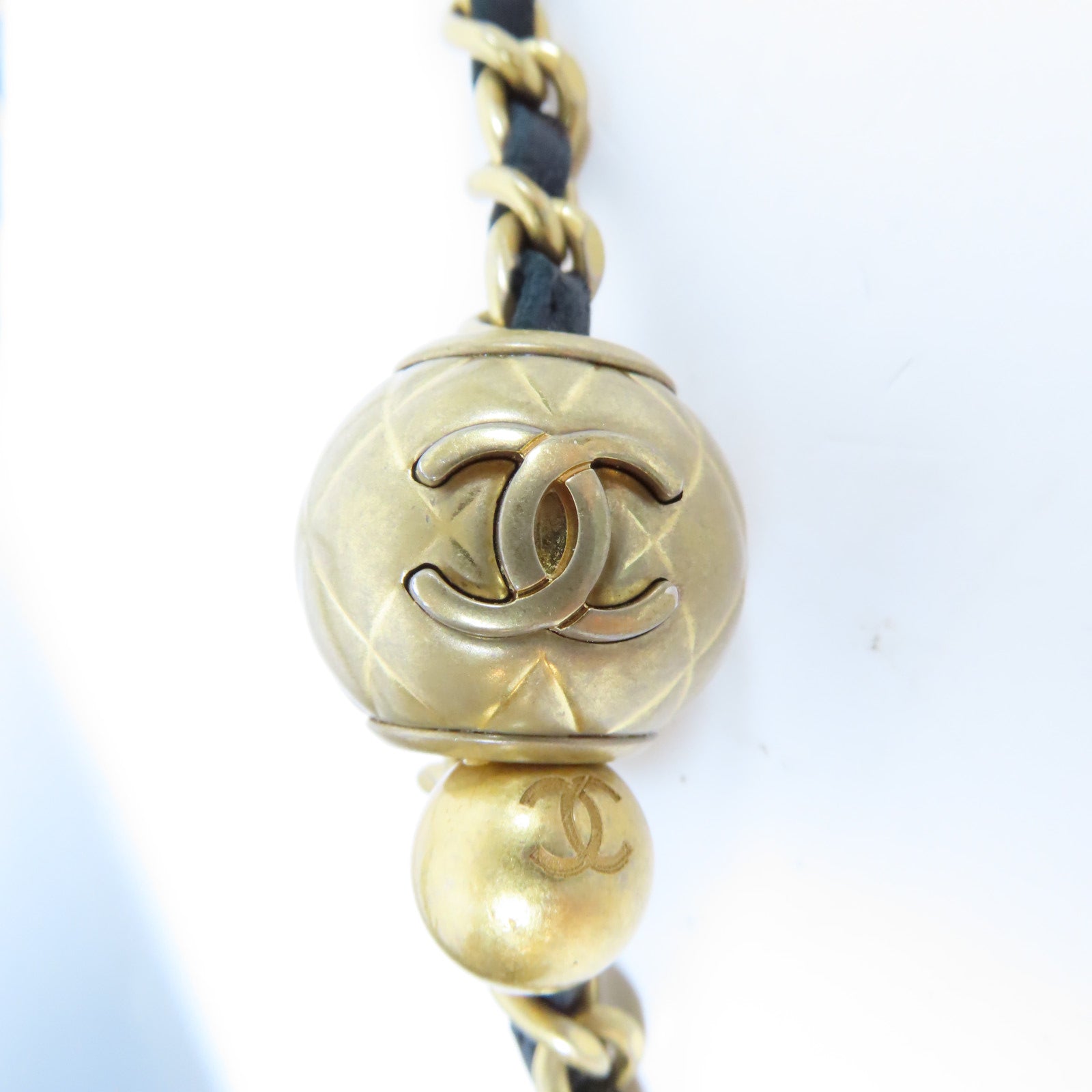CHANEL 菱格羊皮皮革WOC 19金扣鏈帶肩背袋黑色