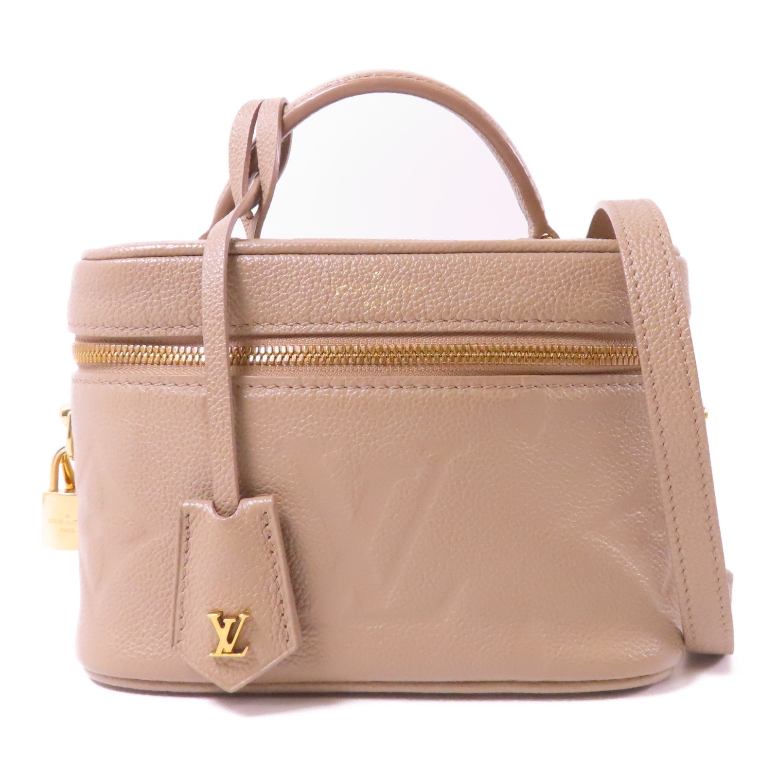 LOUIS VUITTON 【激減優惠】Monogram Empreinte Giant Vanity金扣手挽肩背兩用袋米色