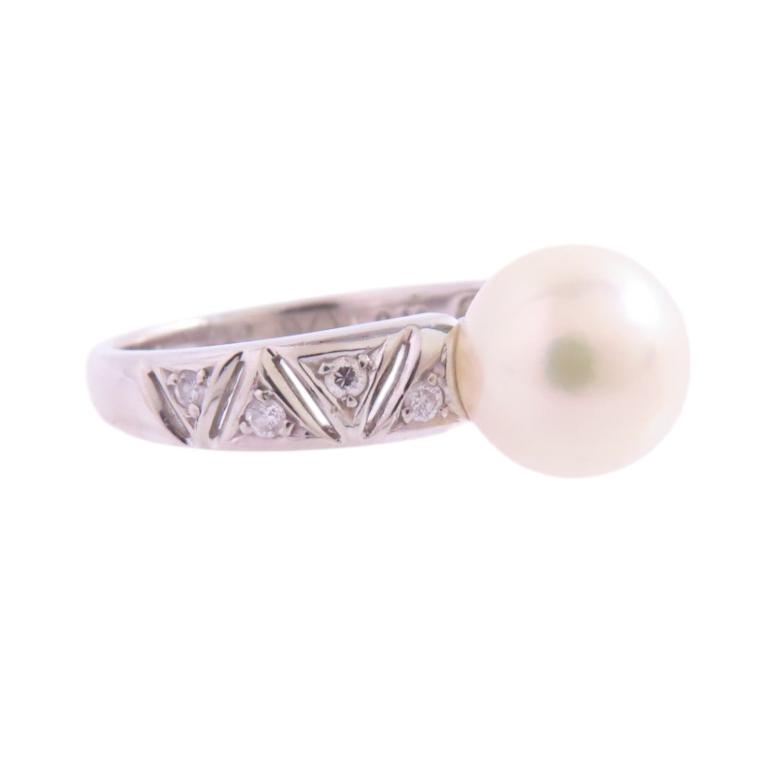 TASAKI PT900鉑金/珍珠/鑽石Pearl Diamond Ring戒指US#6