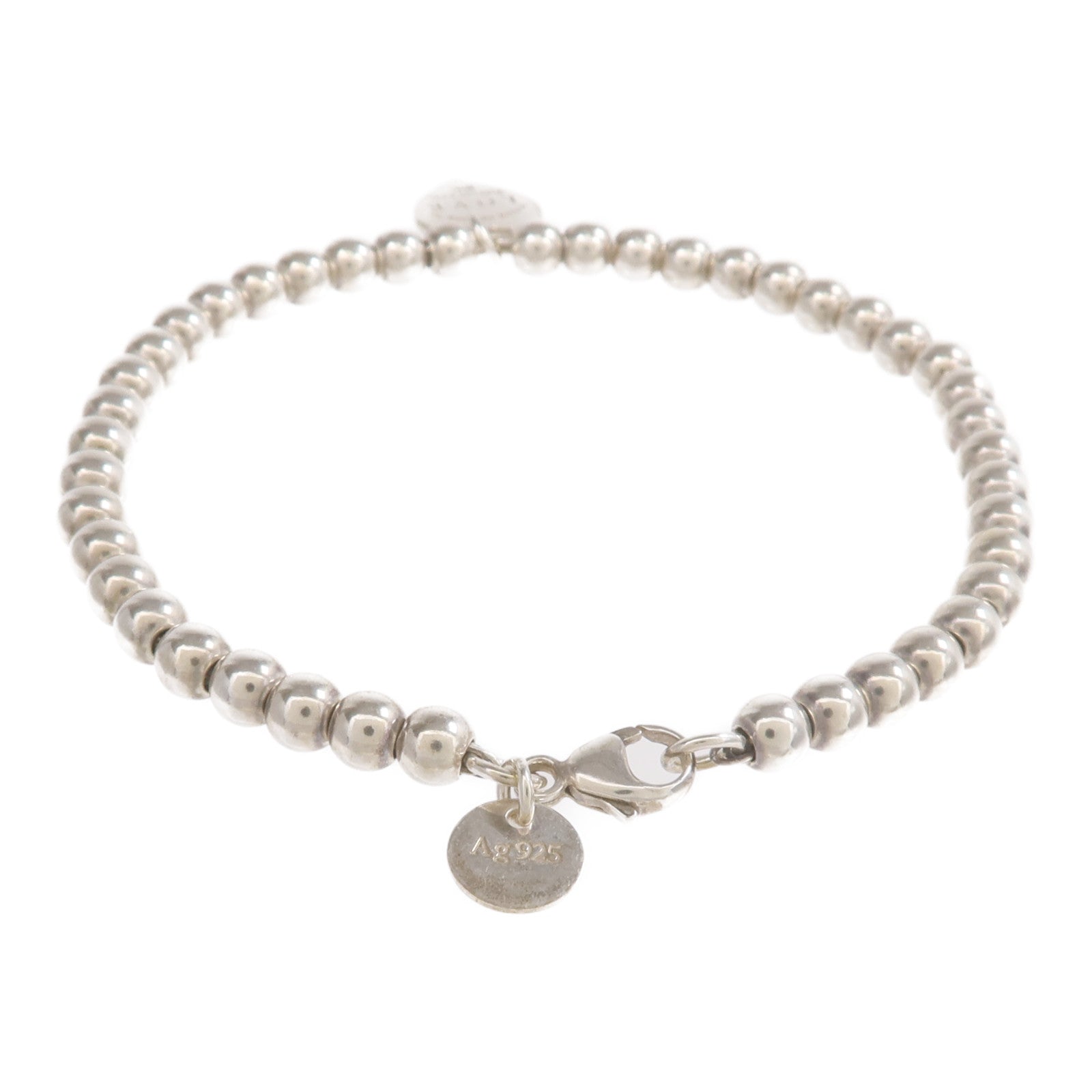TIFFANY＆CO 925純銀Heart Tag Bead手鏈
