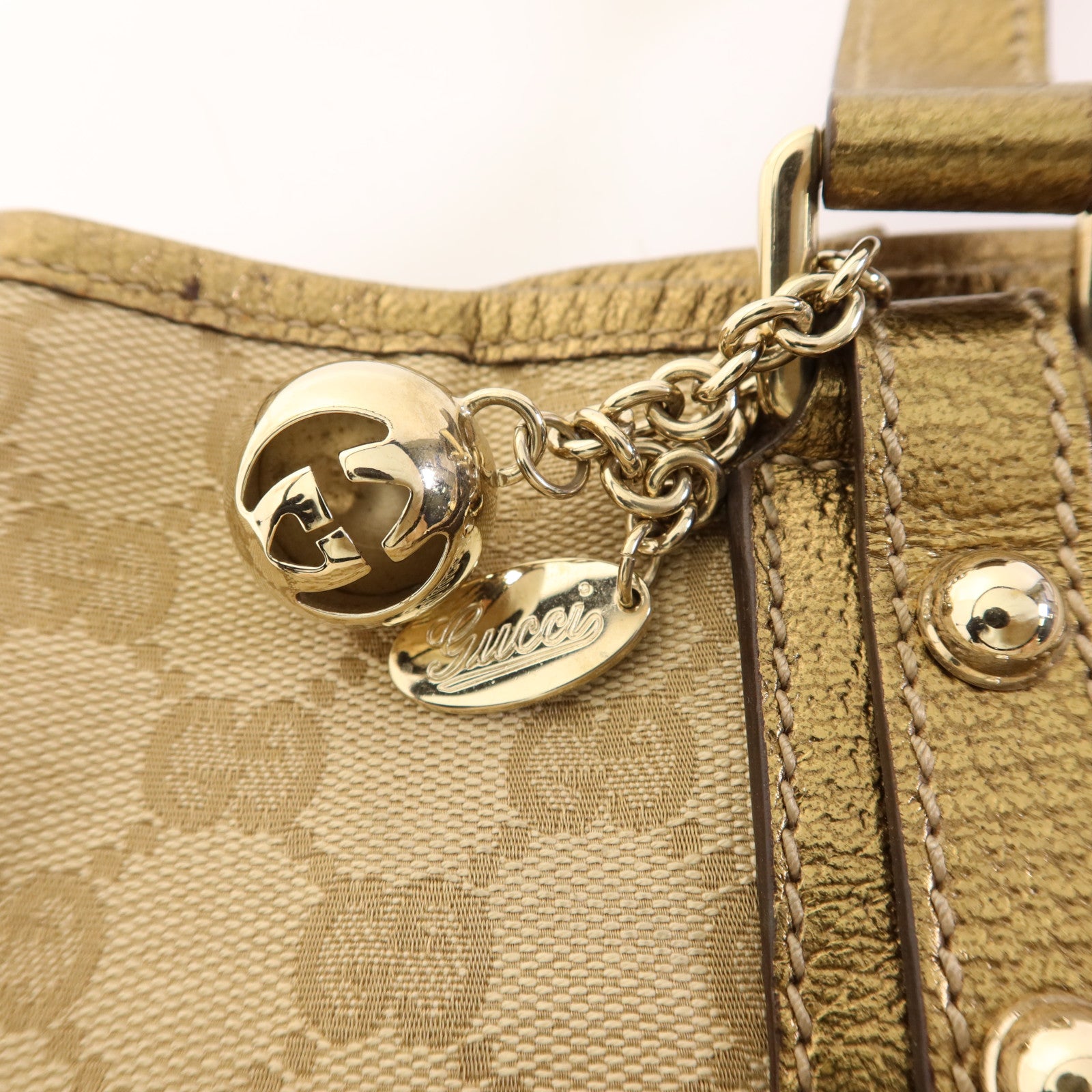 GUCCI 帆布Hand Bag金扣手挽袋