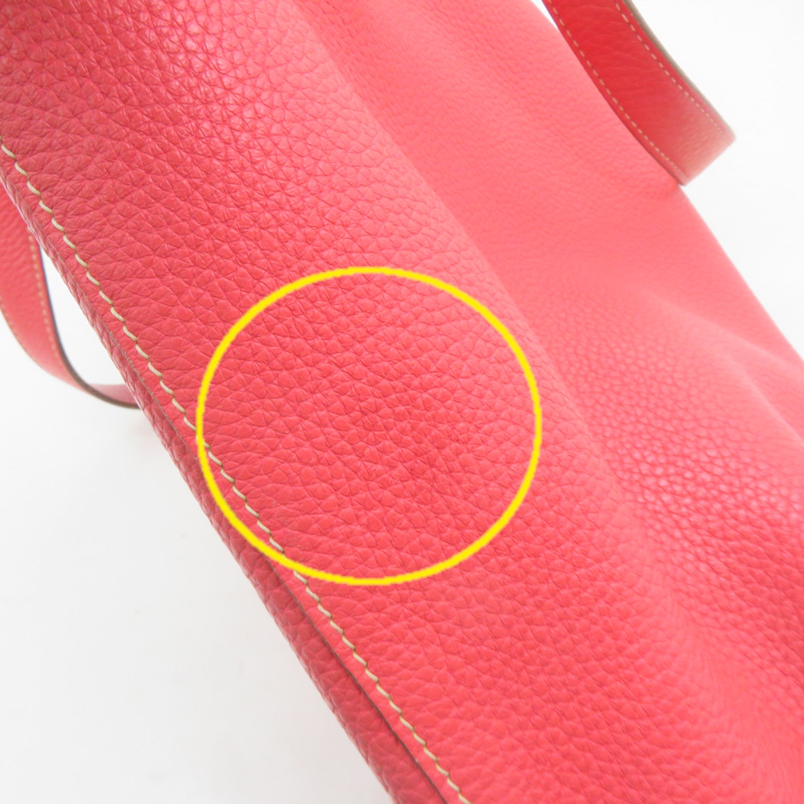 HERMES 【激減優惠】Clemence皮革Double Sens Shoulder Bag肩背袋法拉利紅/蜜桃紅