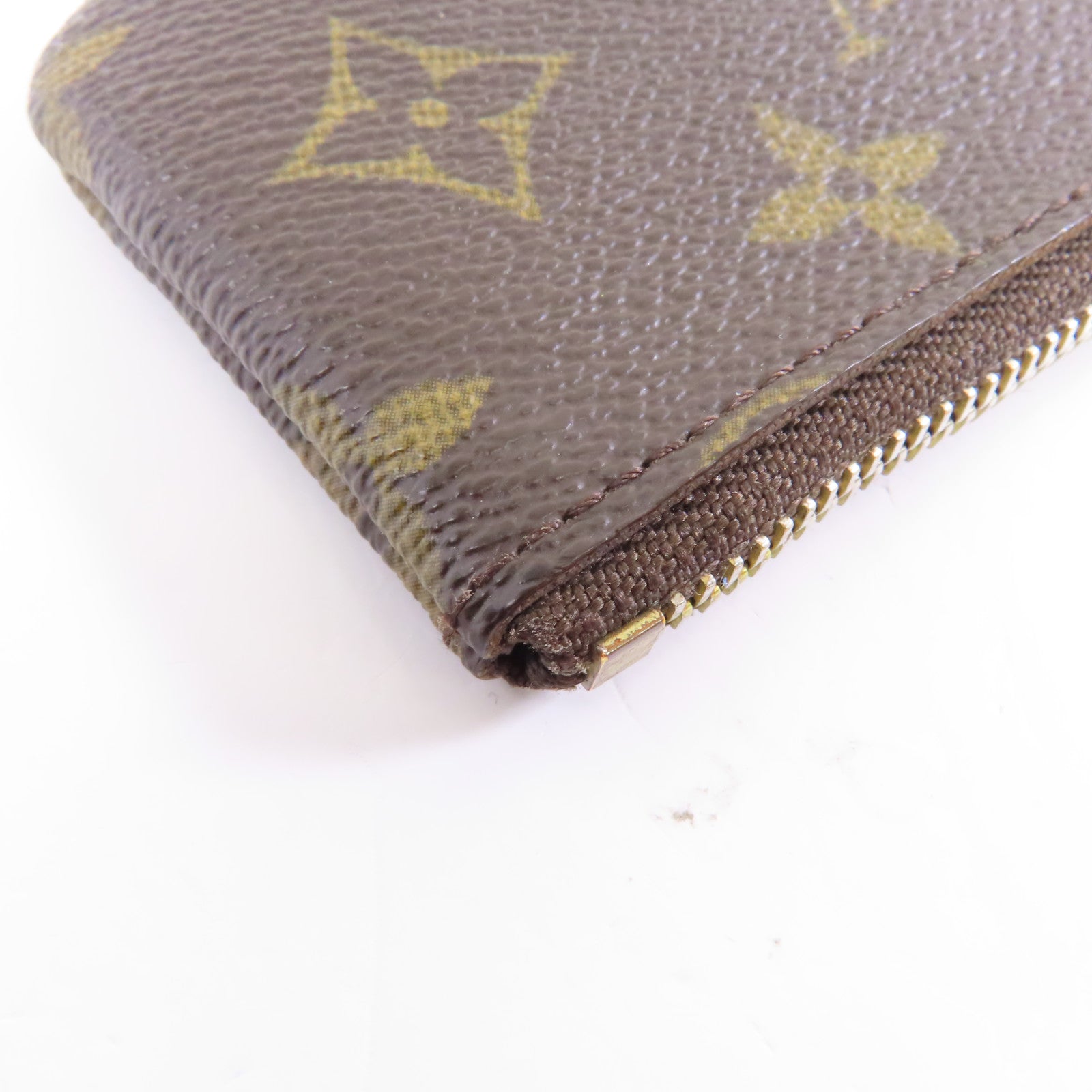 LOUIS VUITTON Monogram Coins Case金扣零錢包棕色
