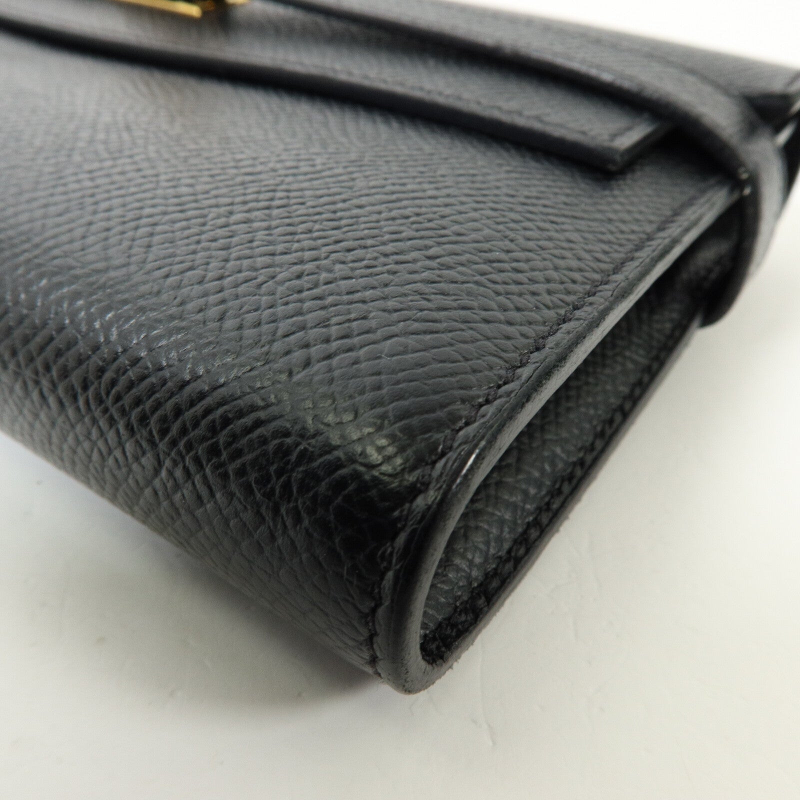 HERMES Epsom皮革Kelly Long Wallet長錢包Noir