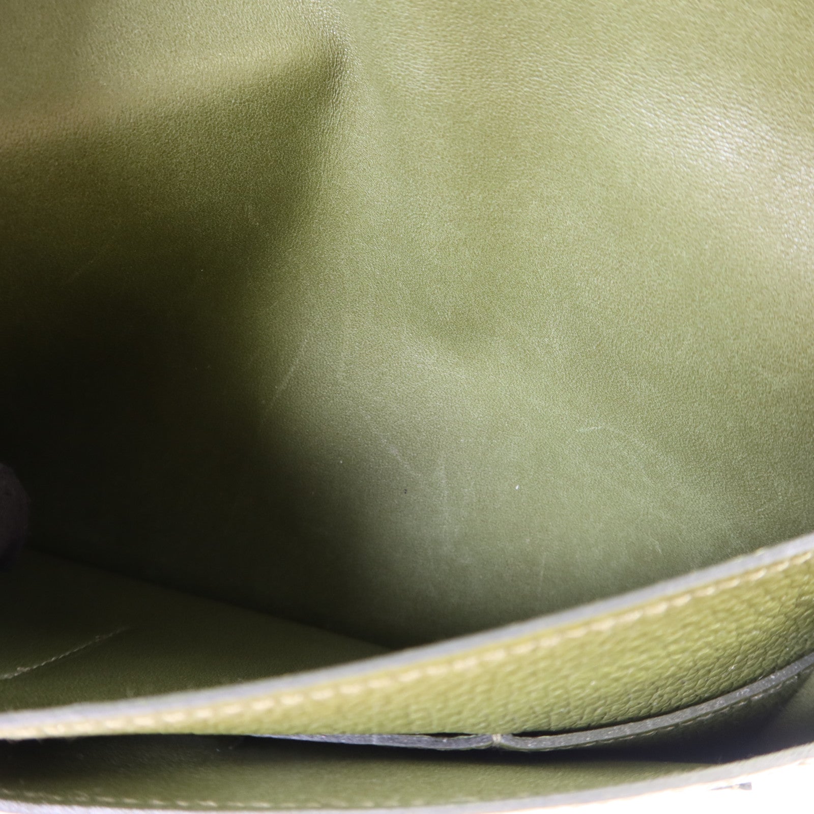 HERMES Togo皮革Dogon GM銀扣長錢包Vert Olive