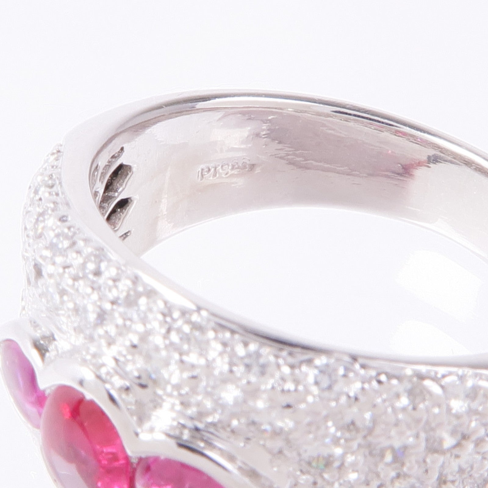 JEWELRY PT900鉑金Ruby/Diamond Ring紅寶石/鑽石戒指US#6.5