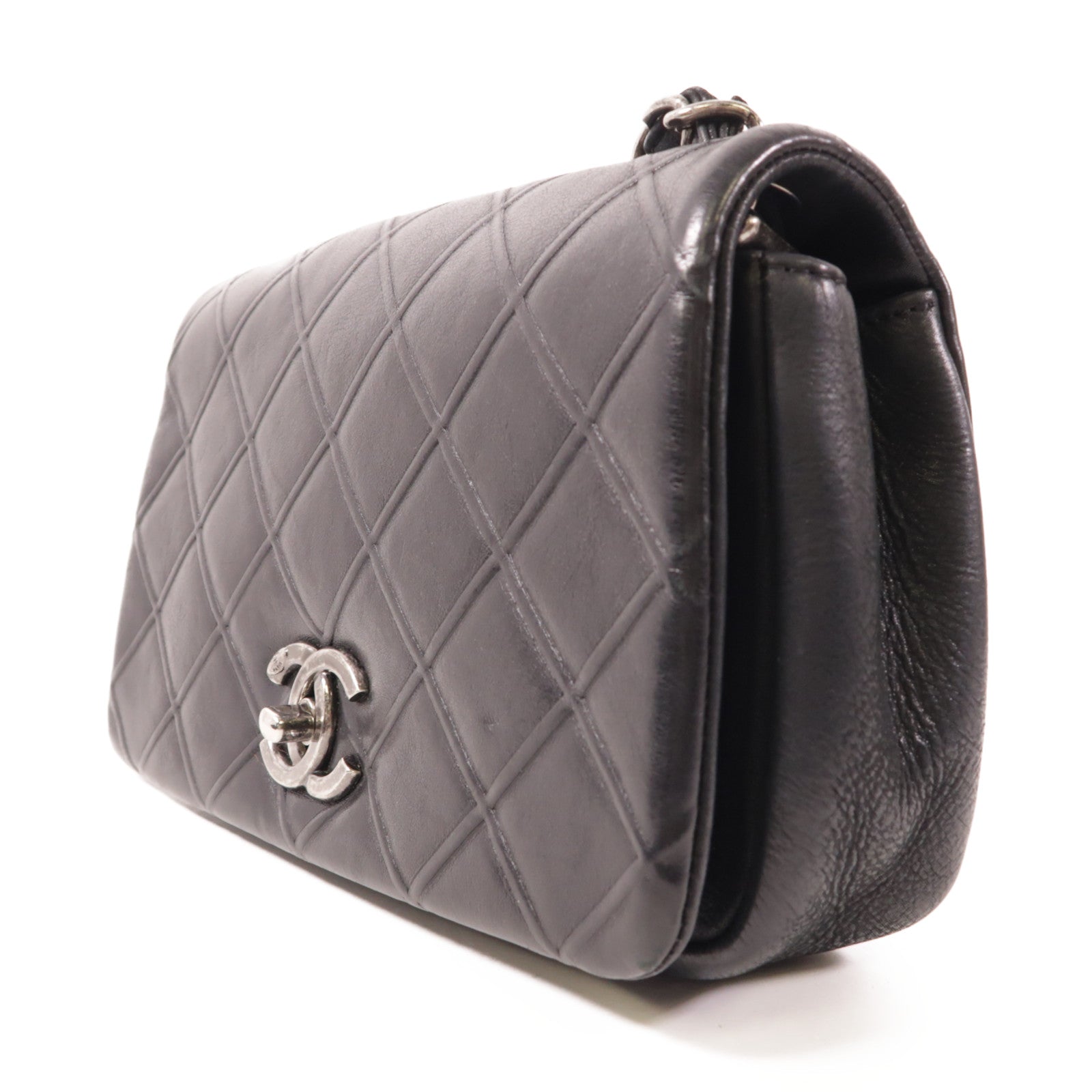 CHANEL 【激減優惠】牛皮皮革Chain Shoulder銀扣鏈帶肩背袋