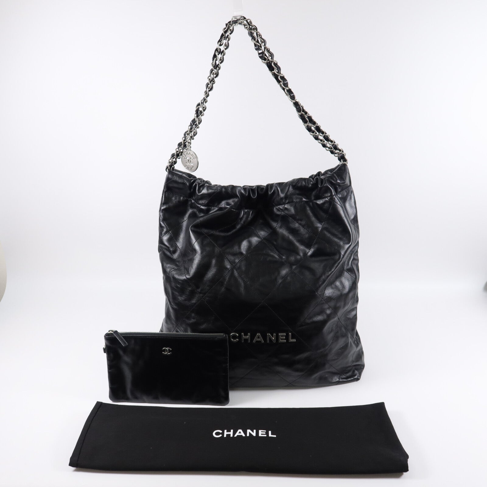 CHANEL 牛皮皮革C22 Large鏈帶肩背袋
