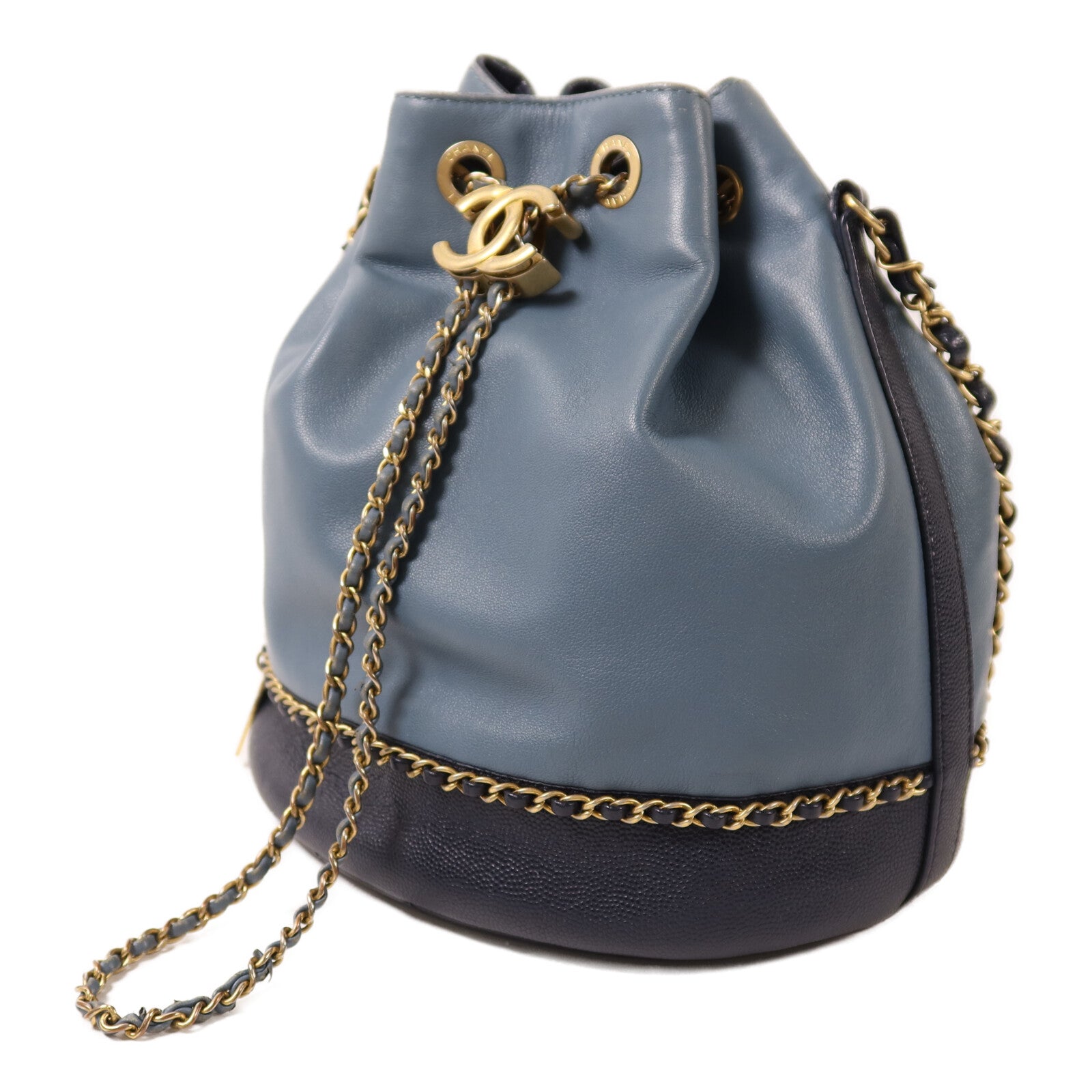 CHANEL 【激減優惠】羊皮皮革Chain Shoulder金扣鏈帶肩背袋