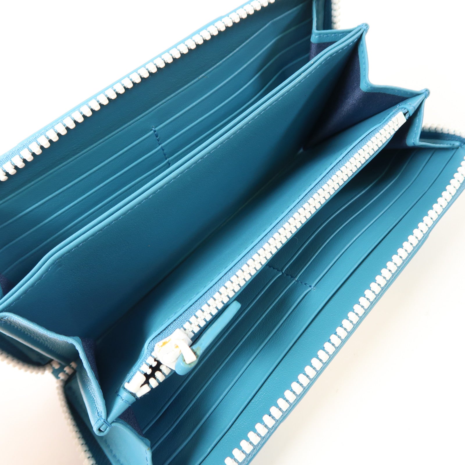 Valentino Long Wallet PW2P0645YDW Calfskin Leather Blue/White