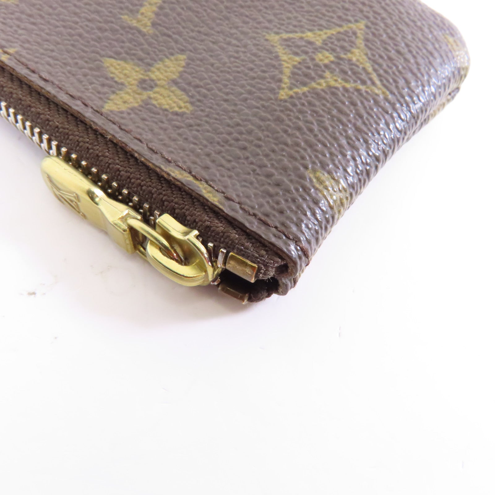 LOUIS VUITTON Monogram Coins Case金扣零錢包棕色