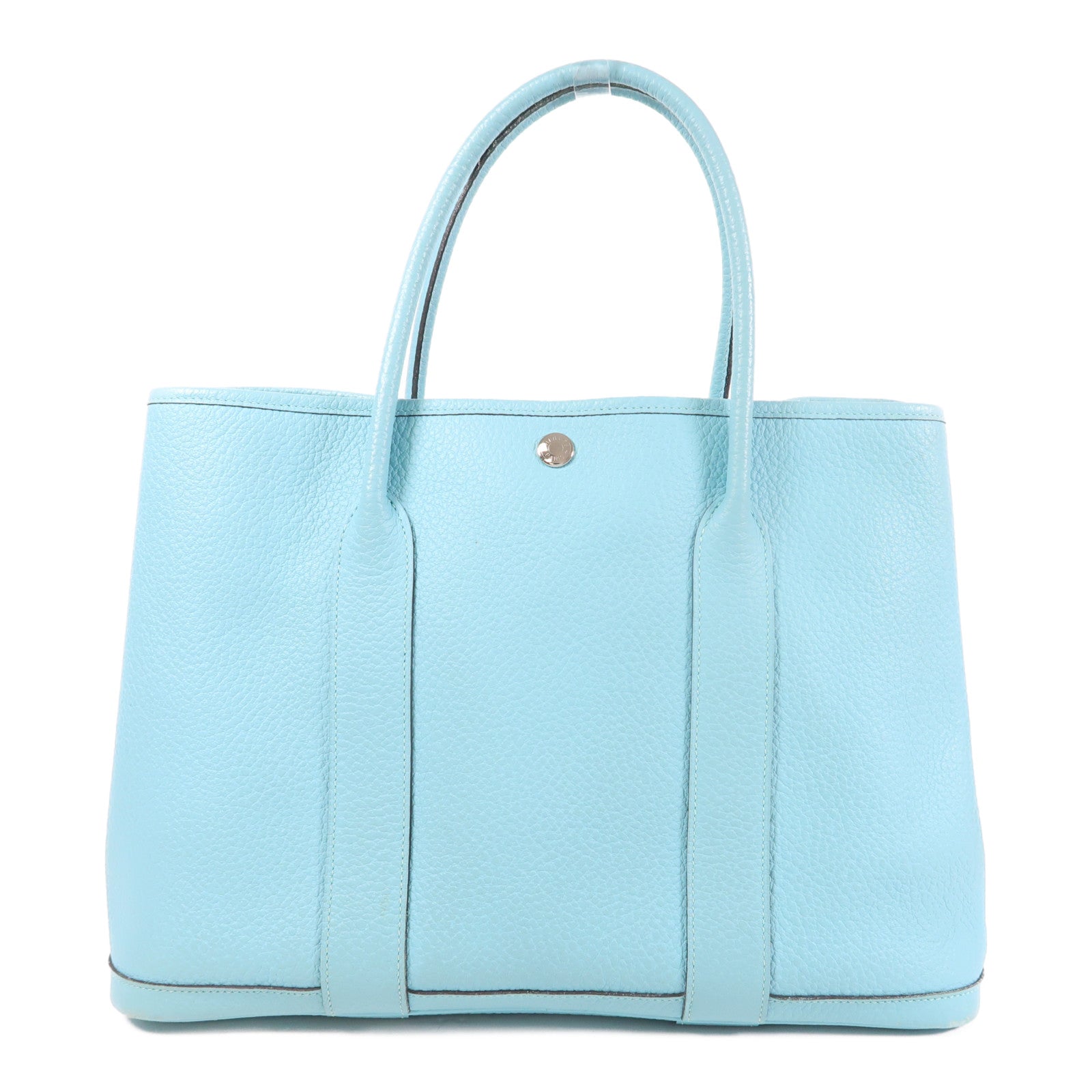 HERMES Negonda皮革 GardenParty PM 手挽袋Bleu Atoll