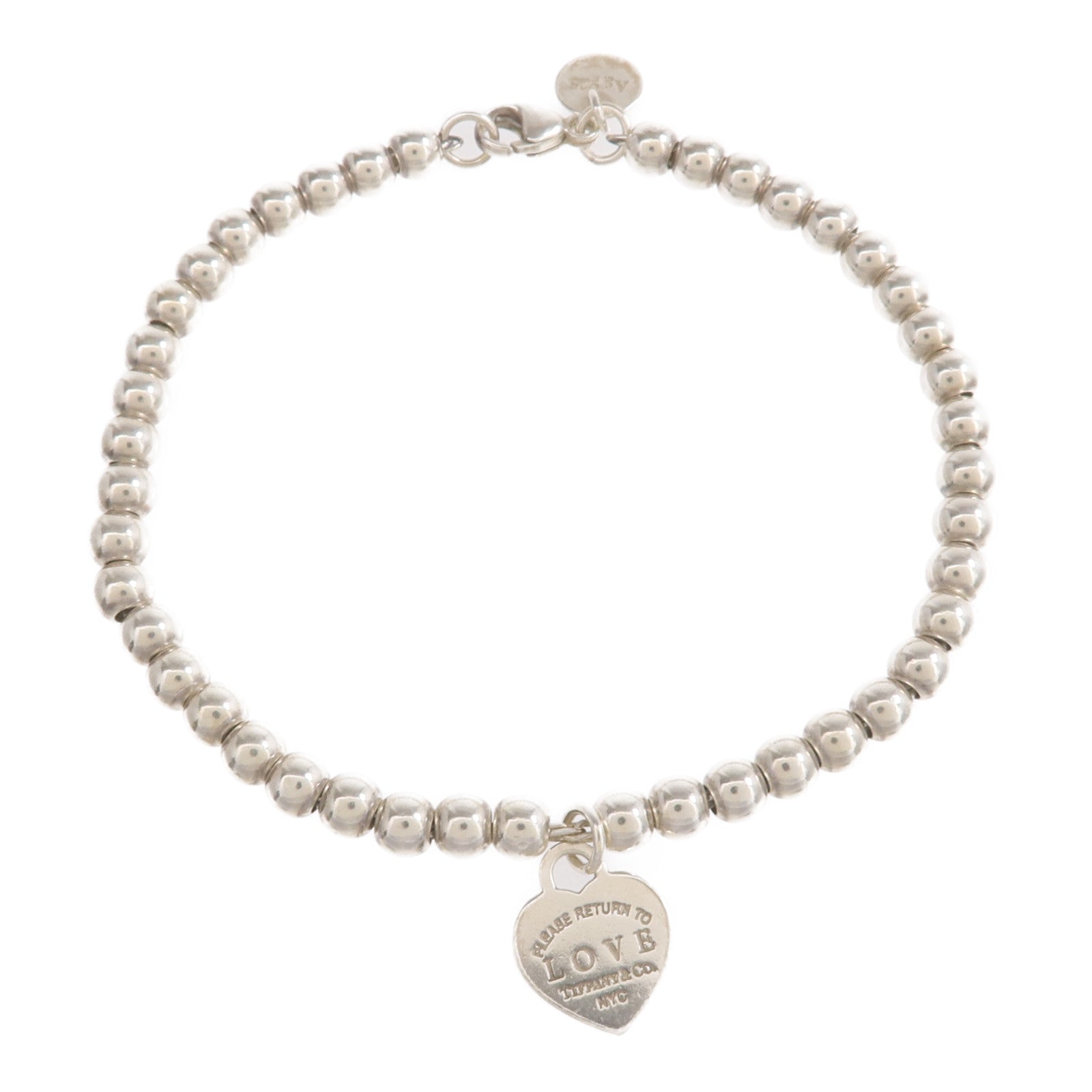 TIFFANY＆CO 925純銀Heart Tag Bead手鏈
