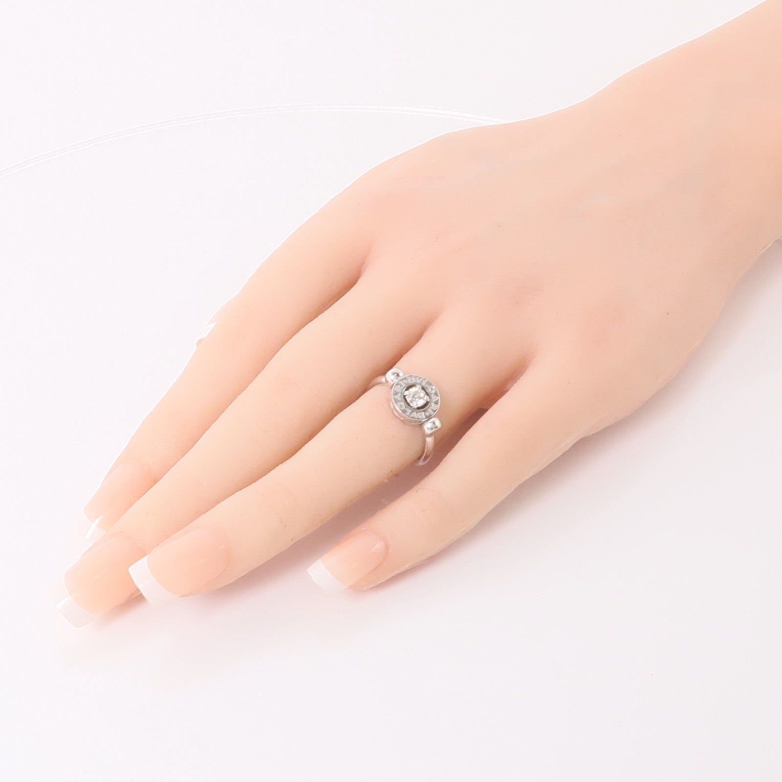 BVLGARI 18K白金Bvlgari Bvlgari Ring鑽石戒指US#5.5