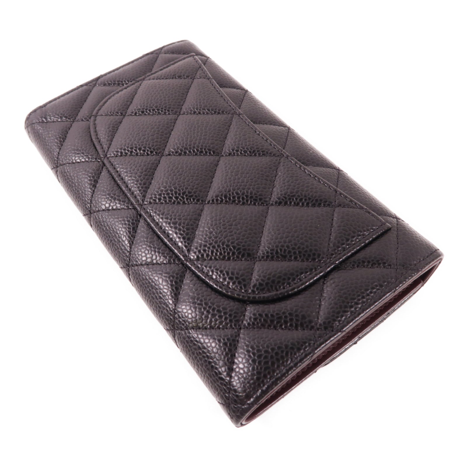 CHANEL 牛皮皮革Long Wallet銀扣長錢包