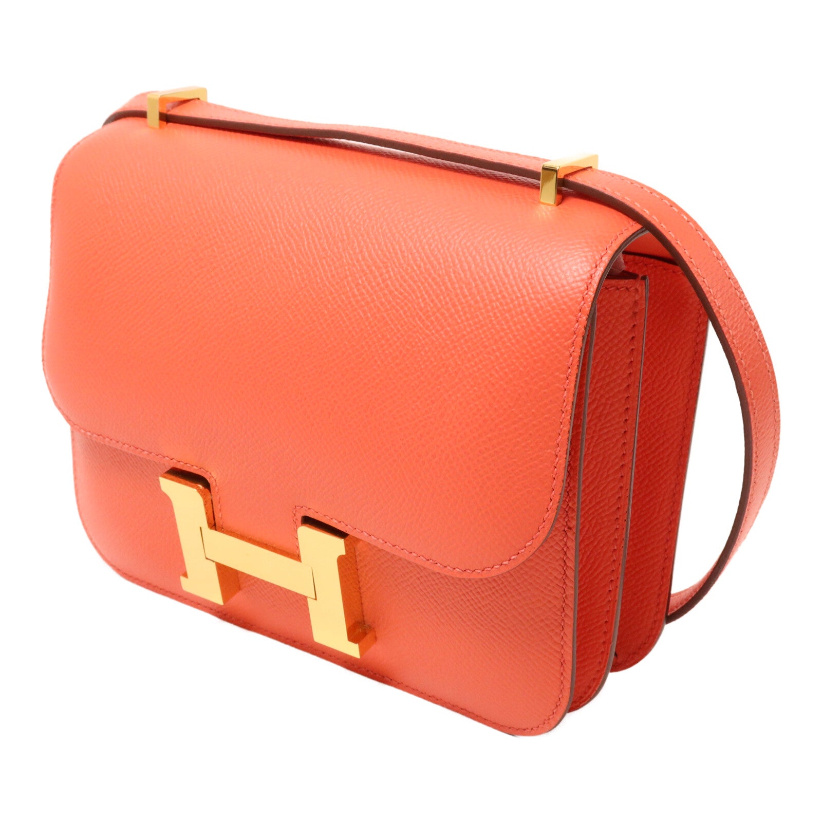 HERMES Epsom皮革Constance Mini肩背袋Rose Jaipur