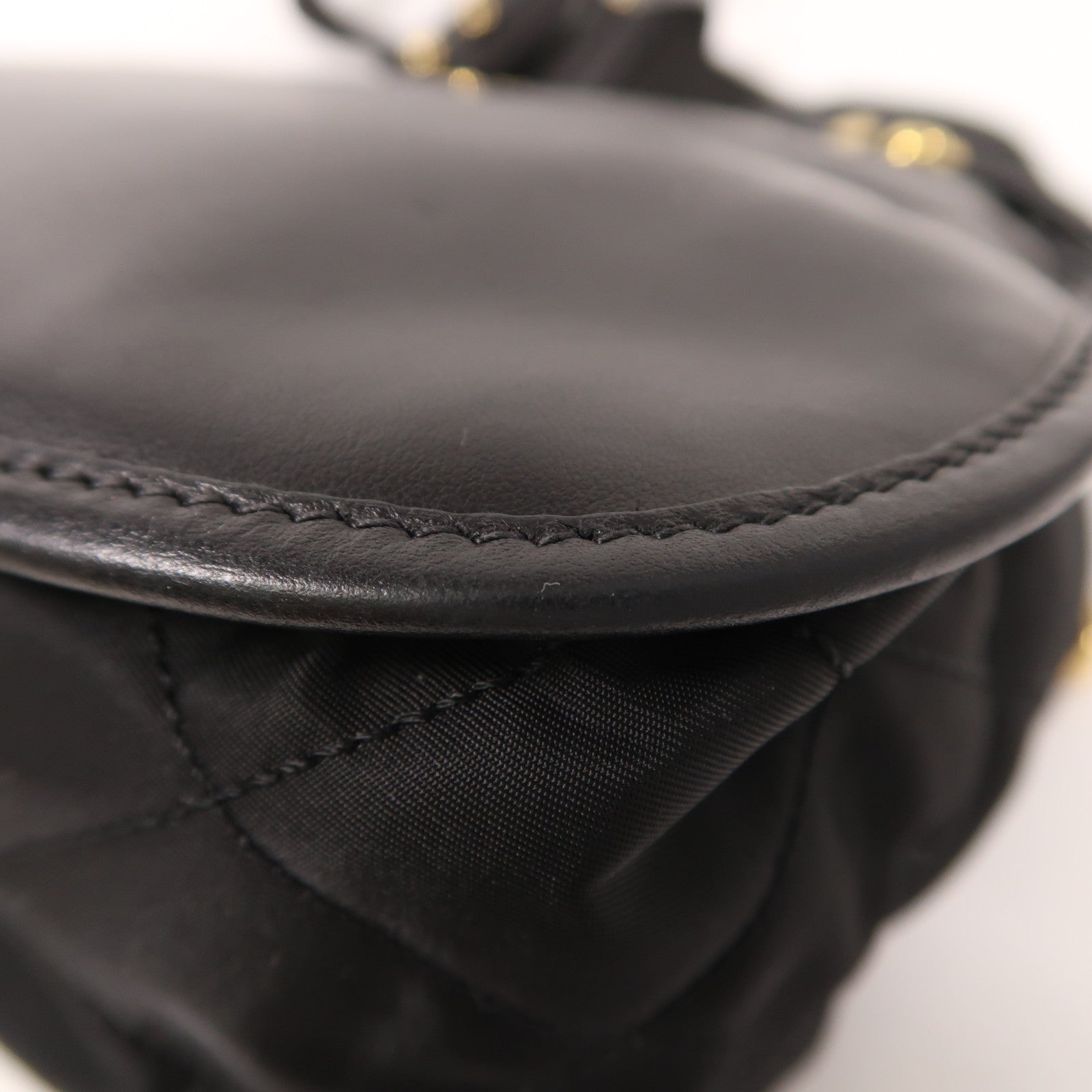 PRADA 尼龍/皮革Shoulder Bag金扣肩背袋