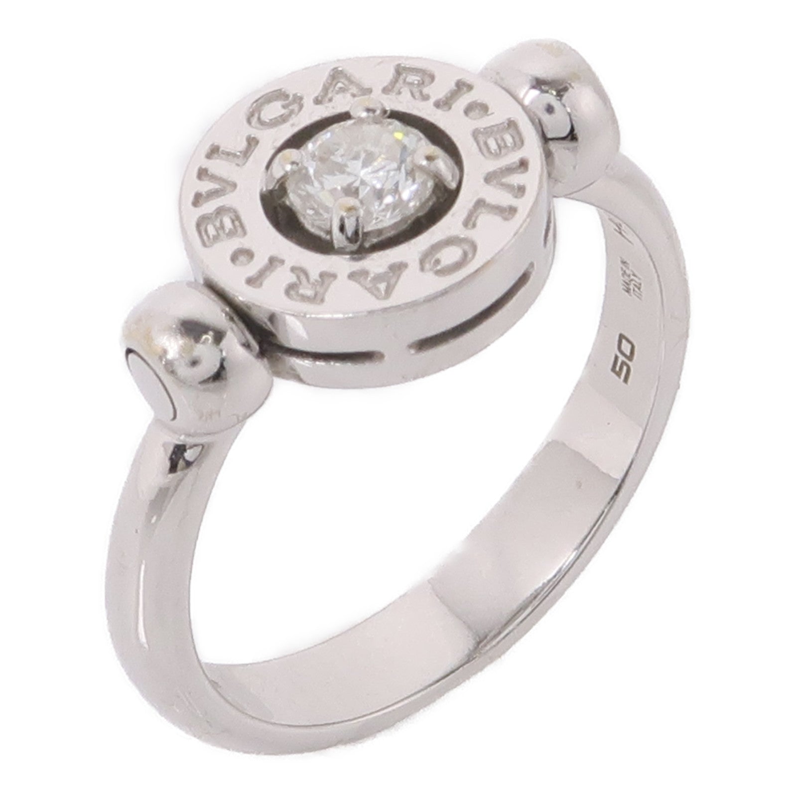 BVLGARI 18K白金Bvlgari Bvlgari Ring鑽石戒指US#5.5