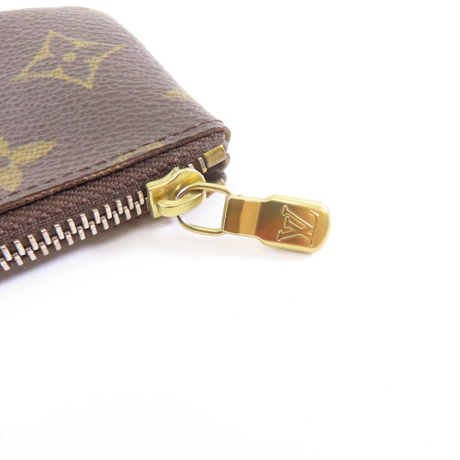 LOUIS VUITTON Monogram Coins Case金扣零錢包棕色