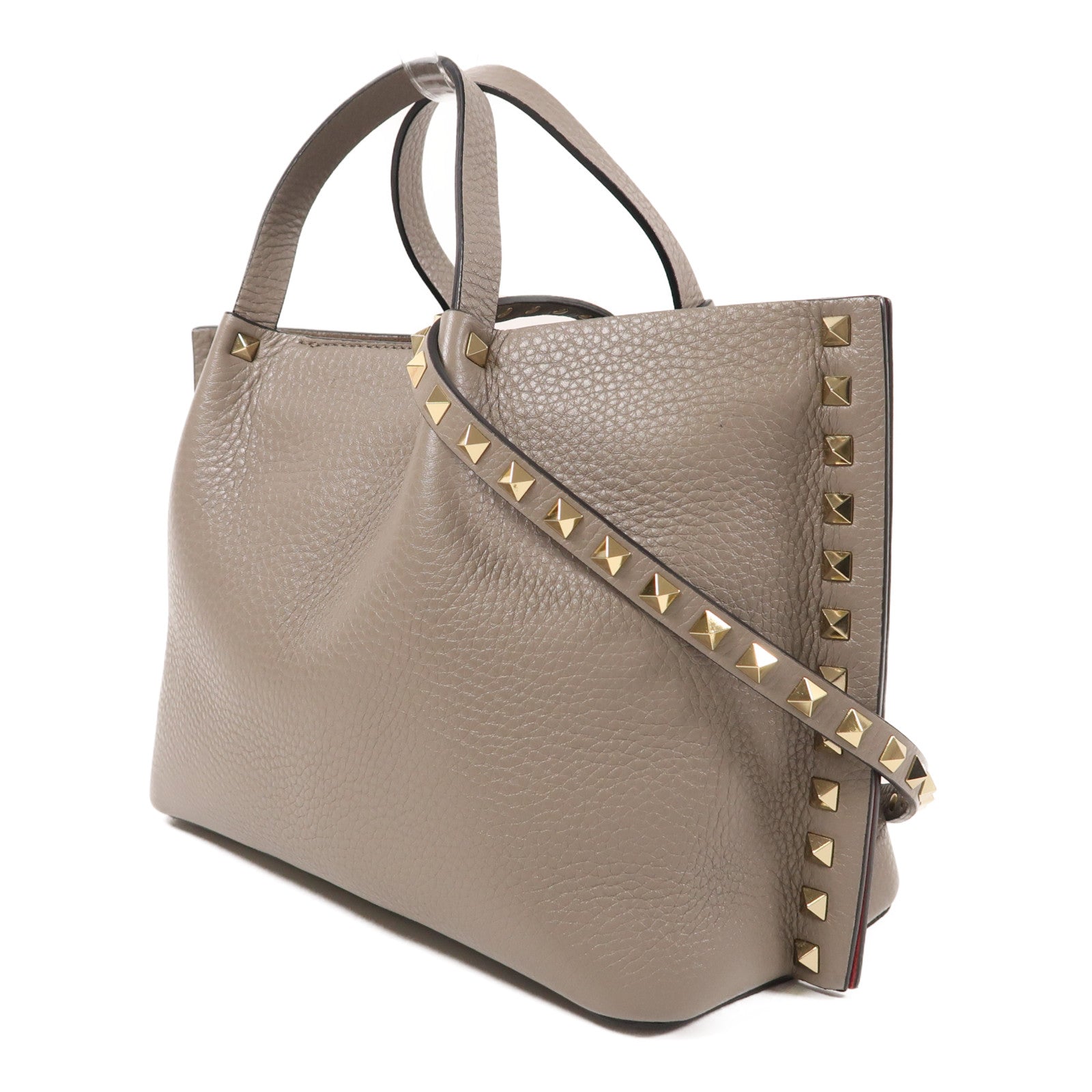 Valentino 【激減優惠】牛皮皮革Rockstud金扣手挽肩背兩用袋