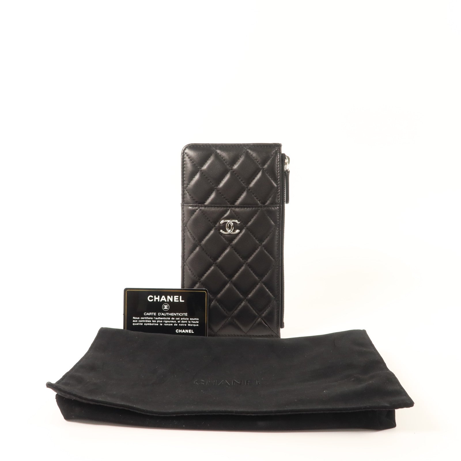 CHANEL 羊皮皮革Classic Long Zipped Wallet銀扣長錢包