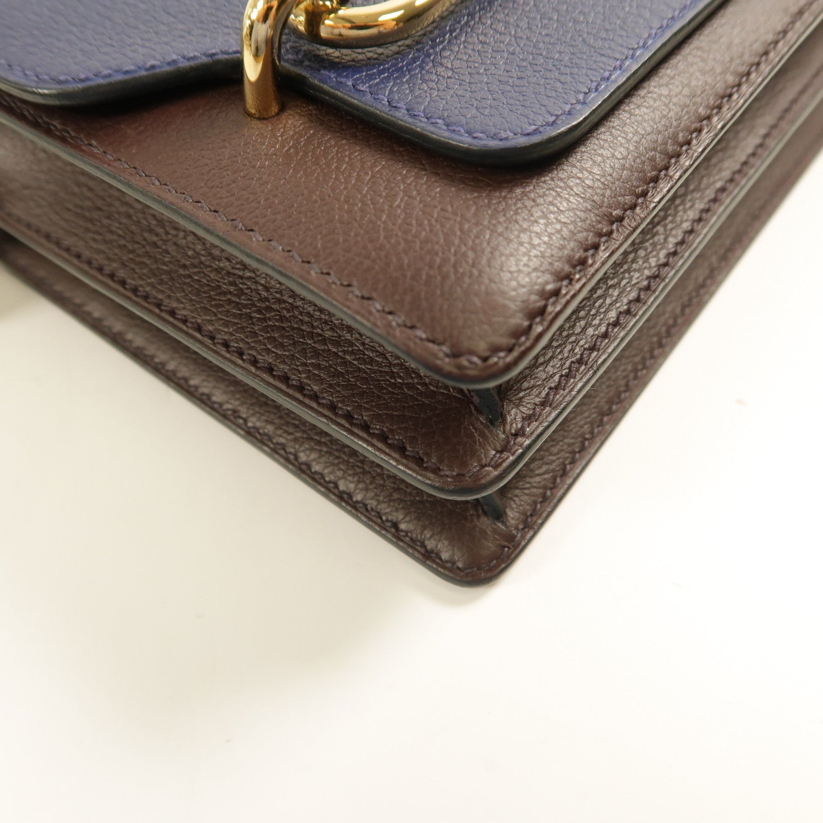 HERMES 【激減優惠】Evercolor皮革Mini Roulis金扣肩背袋Bleu Saphir