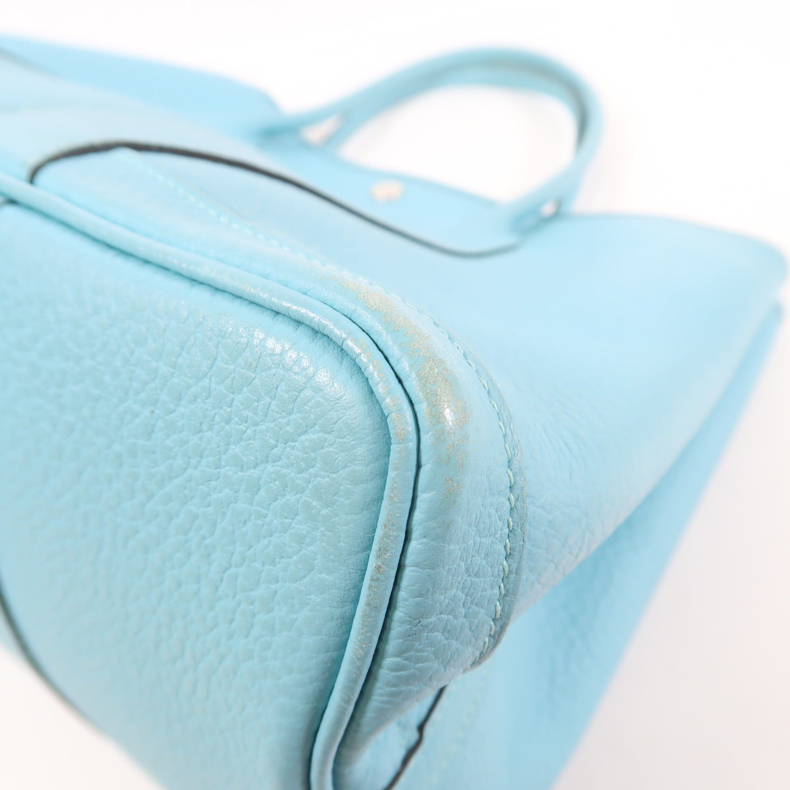HERMES Negonda皮革 GardenParty PM 手挽袋Bleu Atoll