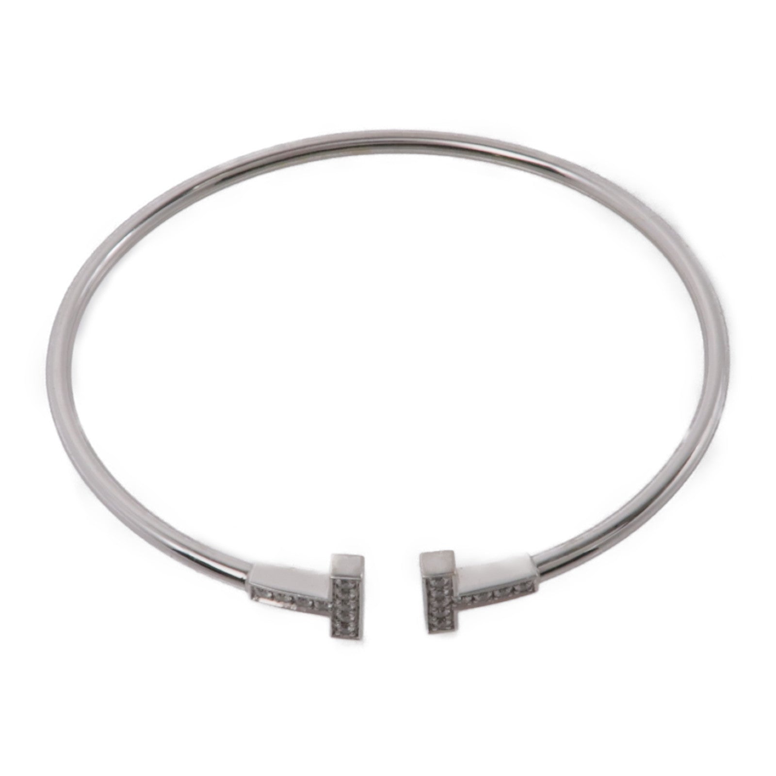 TIFFANY＆CO 18K白金T Wire Diamond Bracelet鑽石手鏈