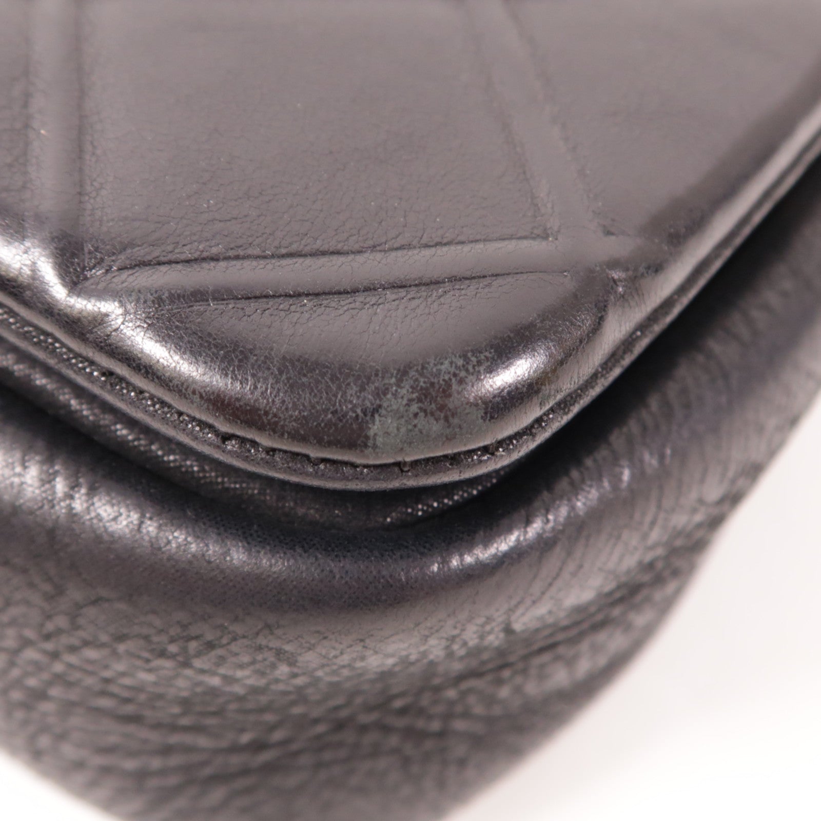 CHANEL 牛皮皮革Chain Shoulder銀扣鏈帶肩背袋