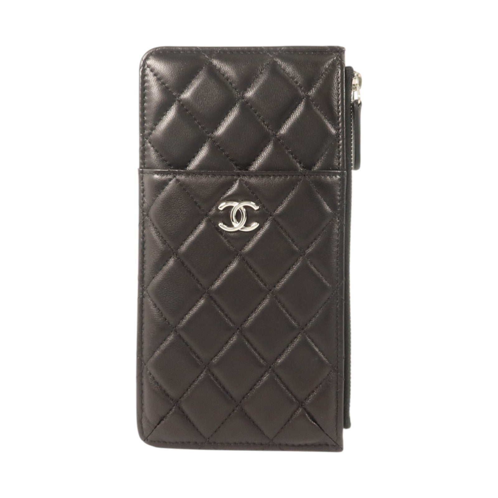 CHANEL 羊皮皮革Classic Long Zipped Wallet銀扣長錢包