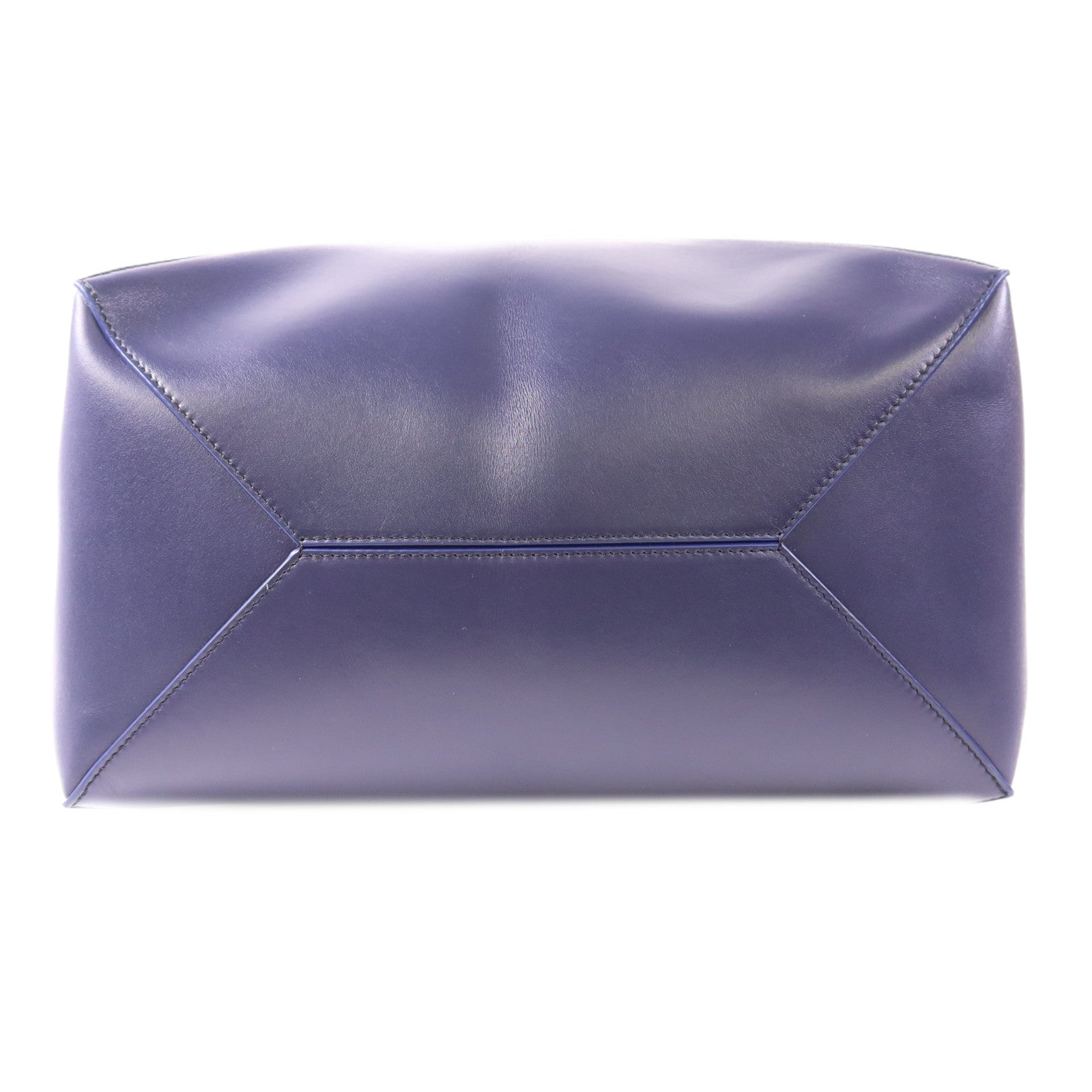 LOEWE XL Puzzle Fold Tote Shoulder Bag Calfskin Leather Navy