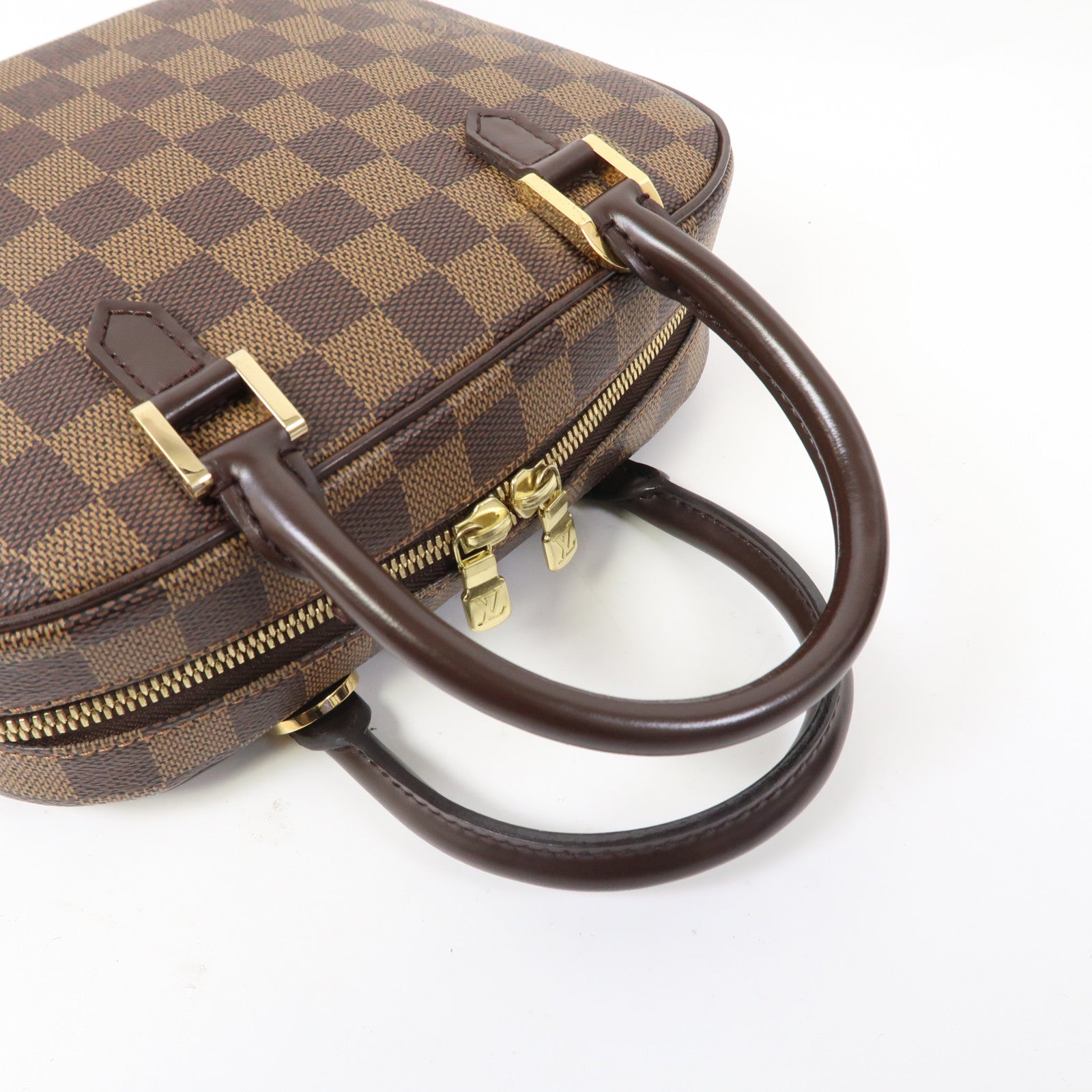 LOUIS VUITTON Damier Sarria Mini金扣手挽袋啡色
