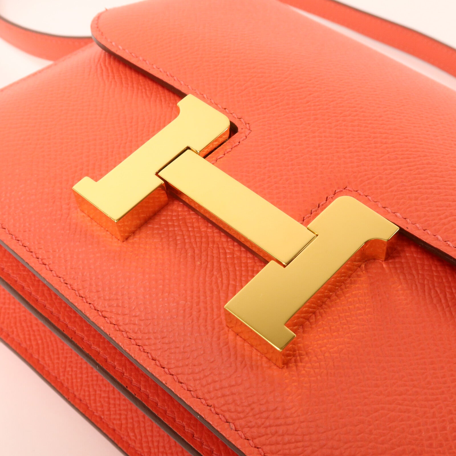 HERMES Epsom皮革Constance Mini肩背袋Rose Jaipur