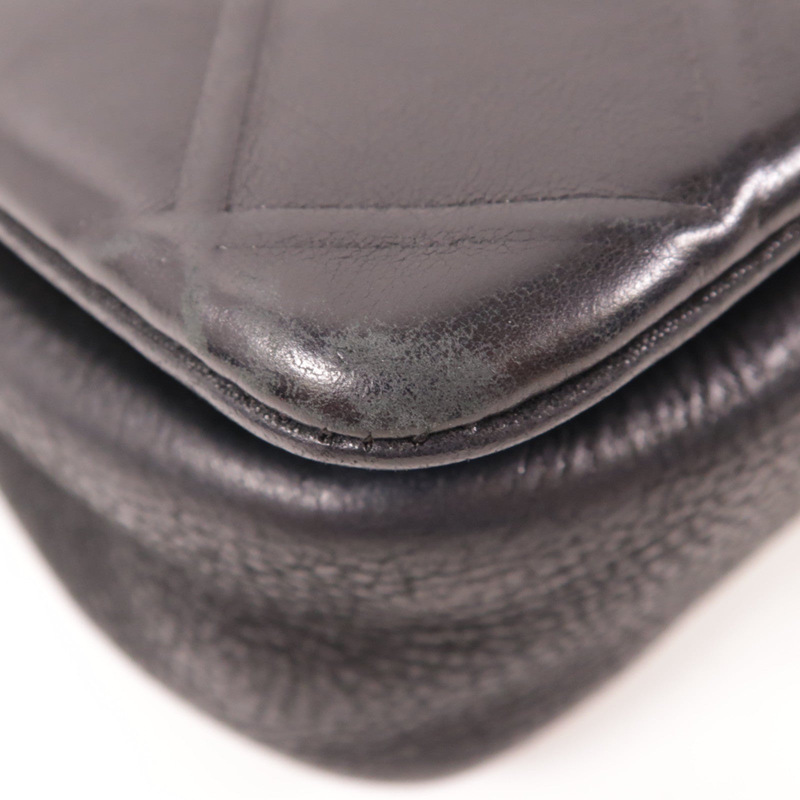 CHANEL 牛皮皮革Chain Shoulder銀扣鏈帶肩背袋