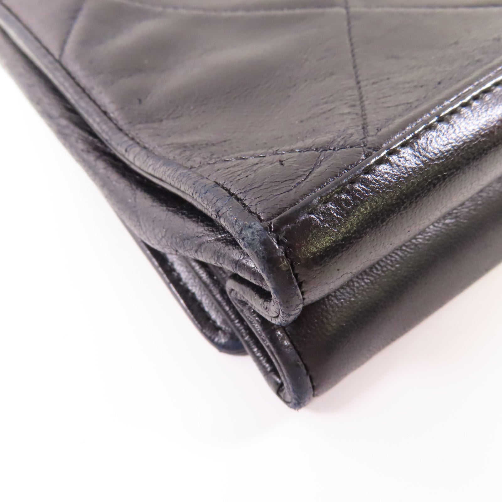 CHANEL 羊皮皮革Vintage Chain Shoulder金扣鏈帶肩背袋