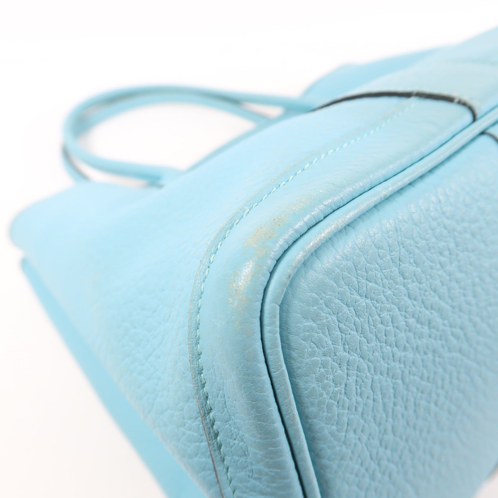 HERMES Negonda皮革 GardenParty PM 手挽袋Bleu Atoll