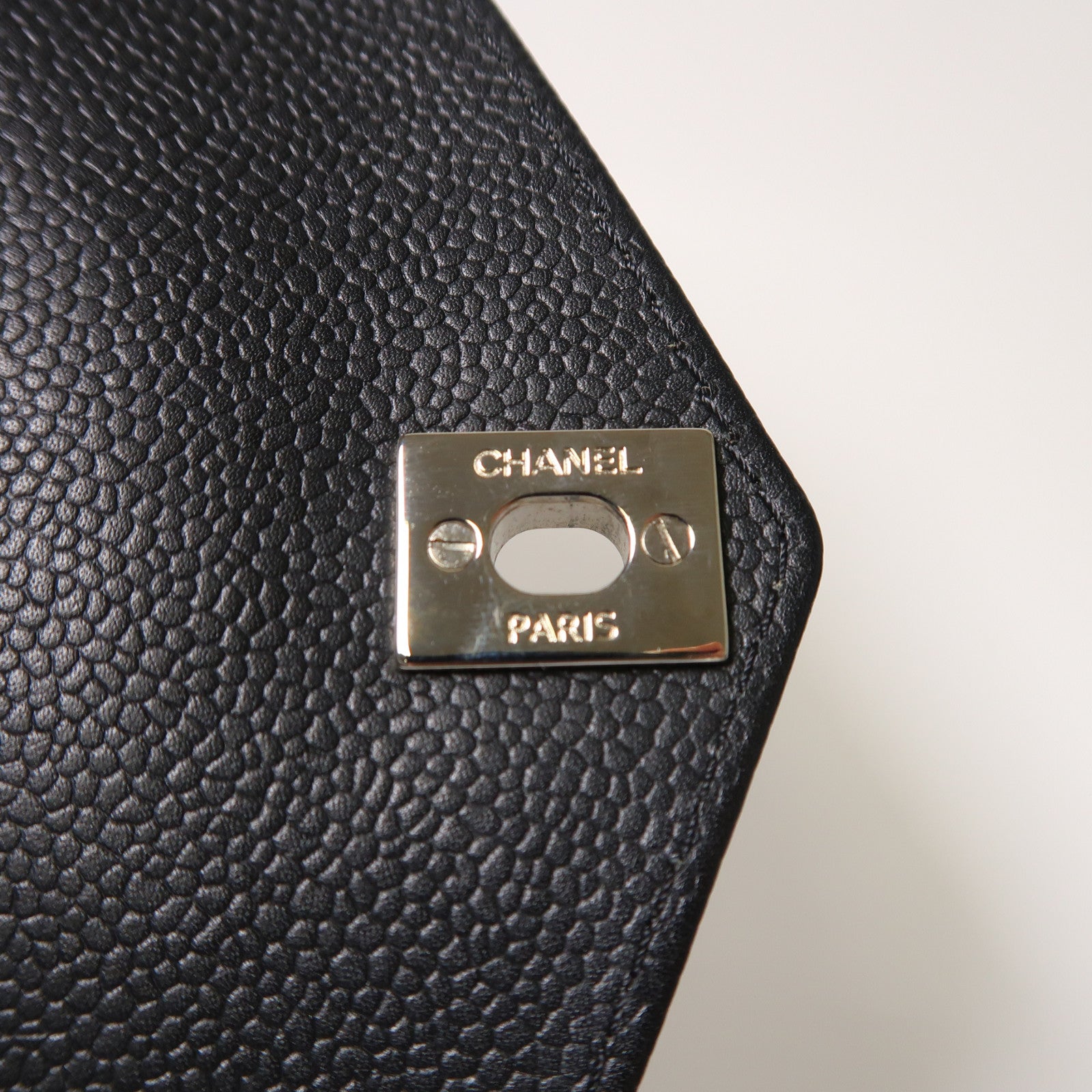 CHANEL 牛皮皮革Shoulder Bag銀扣鏈帶肩背袋黑色