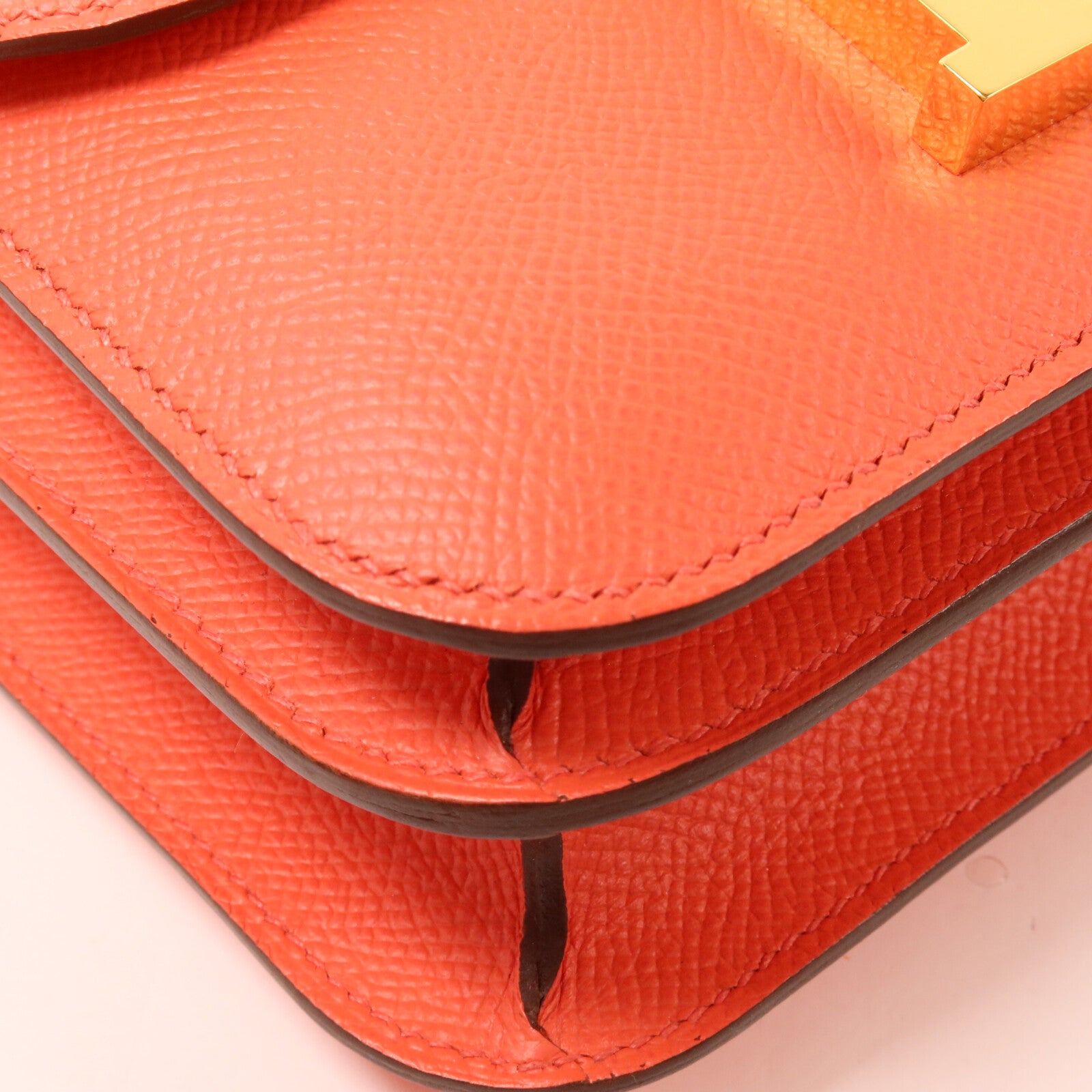 HERMES Epsom皮革Constance Mini肩背袋Rose Jaipur