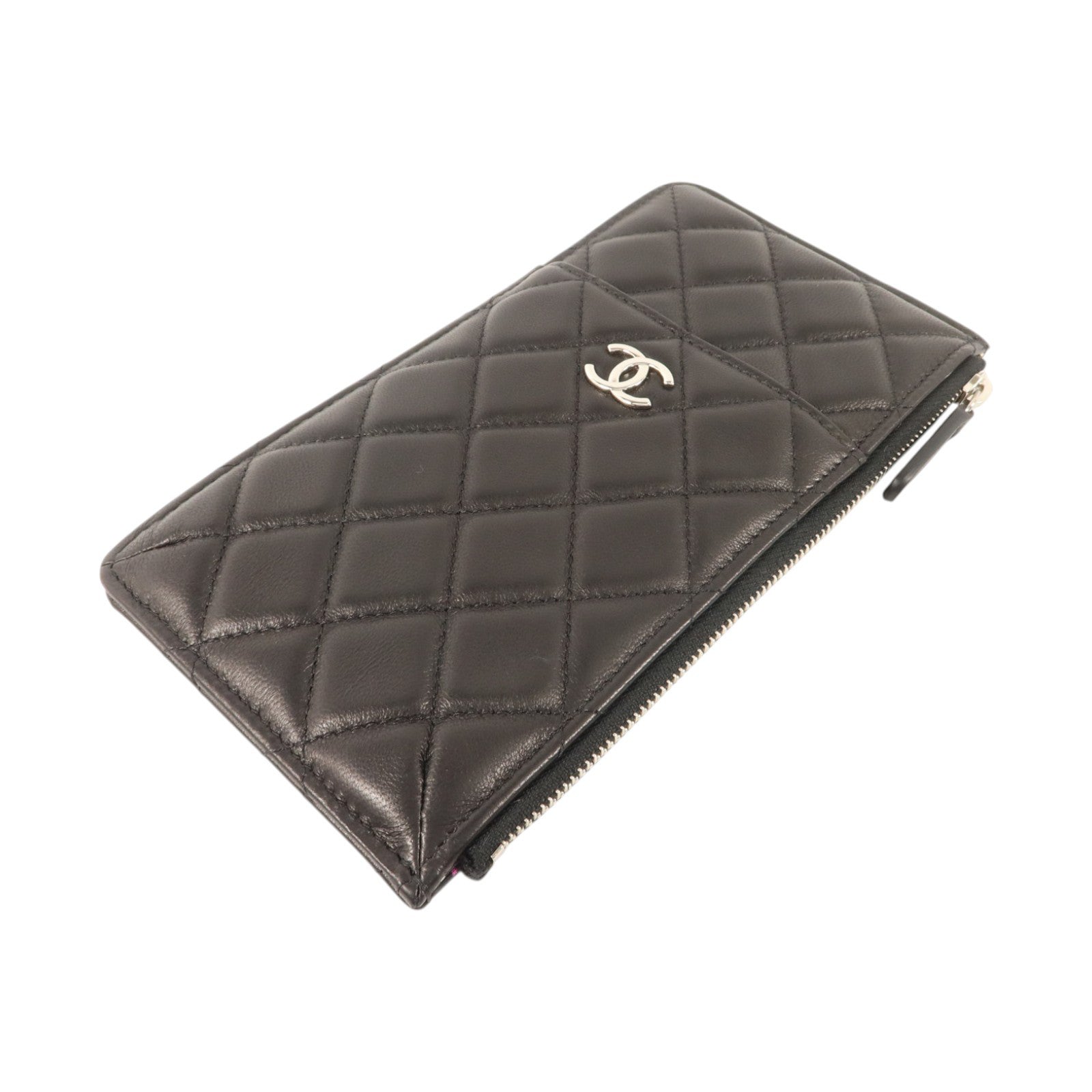 CHANEL 羊皮皮革Classic Long Zipped Wallet銀扣長錢包