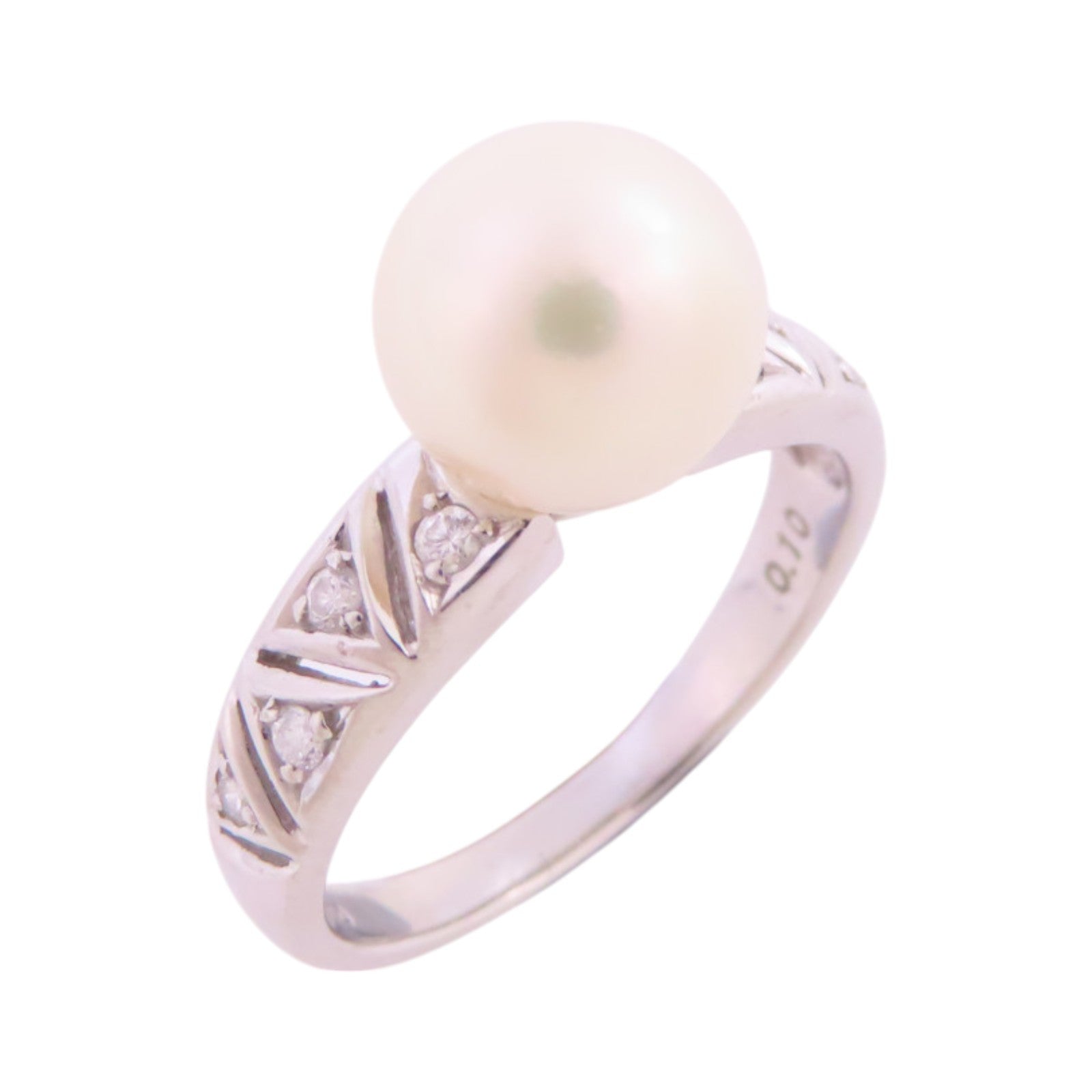 TASAKI PT900鉑金/珍珠/鑽石Pearl Diamond Ring戒指US#6