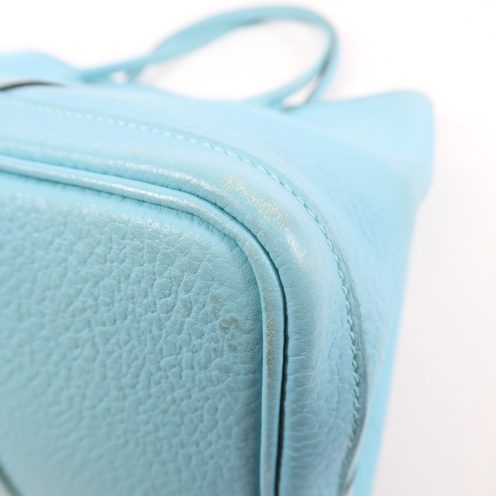 HERMES Negonda皮革 GardenParty PM 手挽袋Bleu Atoll
